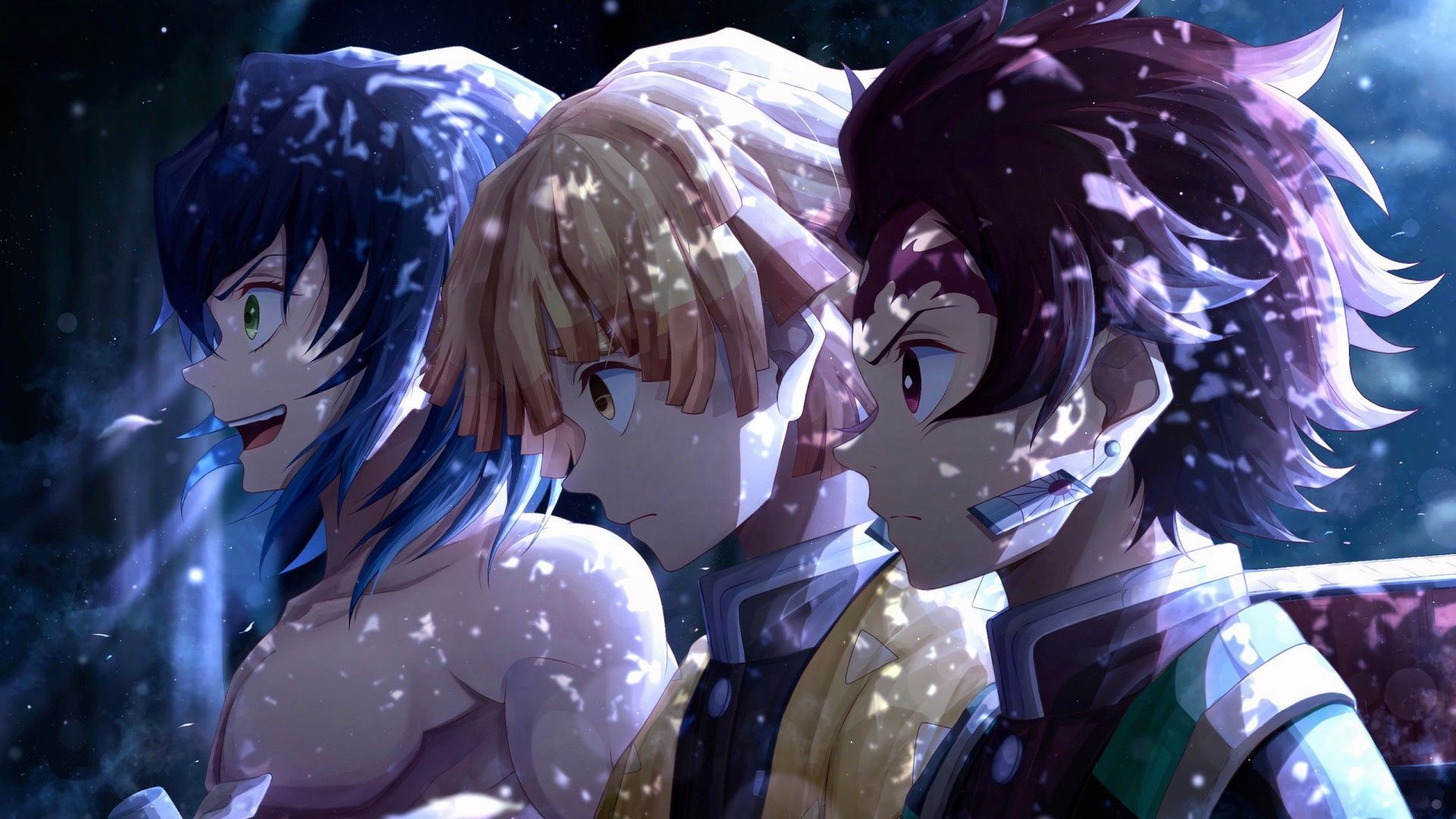 1920x1080 Inosuke Hashibira Tanjiro Kamado Zenitsu Agatsuma HD Demon Slayer Kimetsu no Yaiba Wallpaper