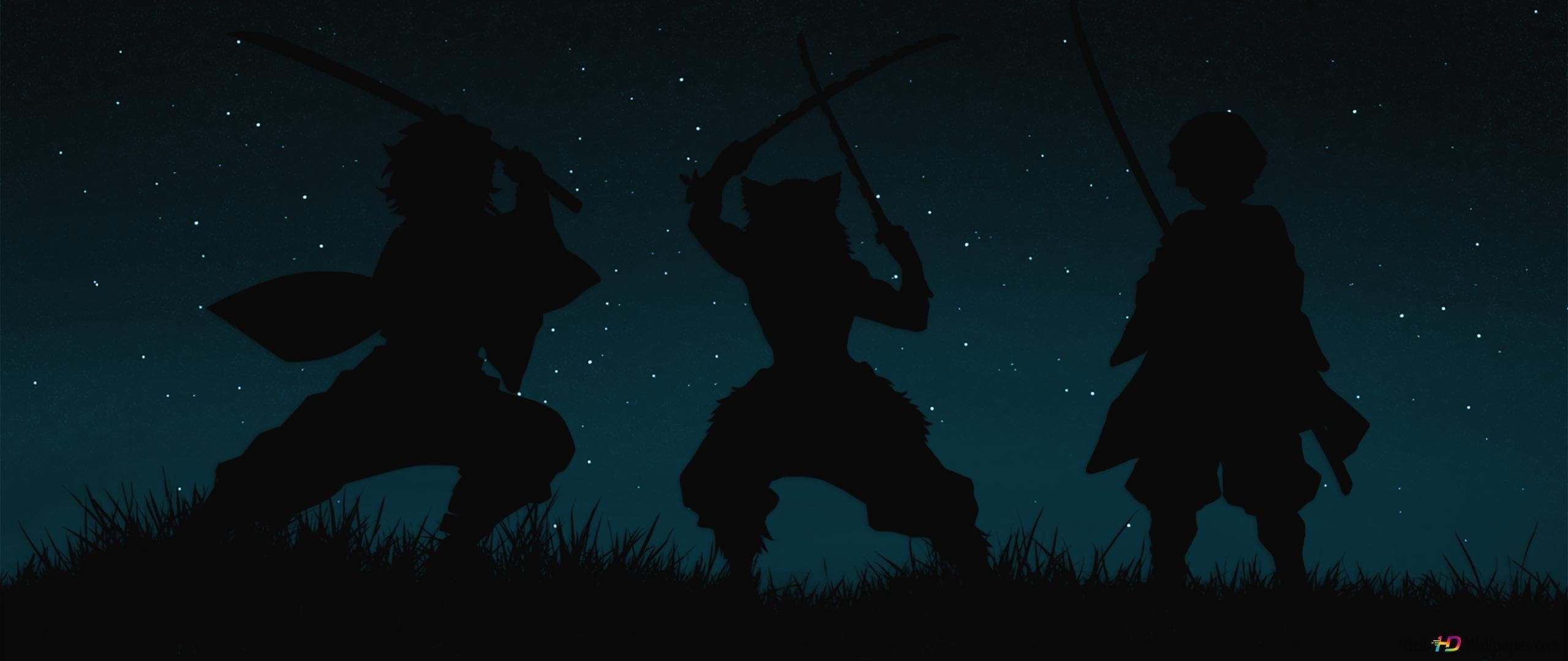 2560x1080 Demon Slayer no Yaiba, Zenitsu and Inosuke 2K wallpaper download