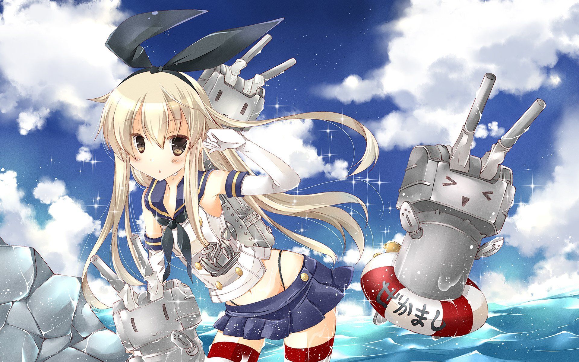 1920x1200 anime, Shimakaze, Kantai, Collection, Schoolgirls, Blonde, Girl Wallpaper HD / Desktop and Mobile Background