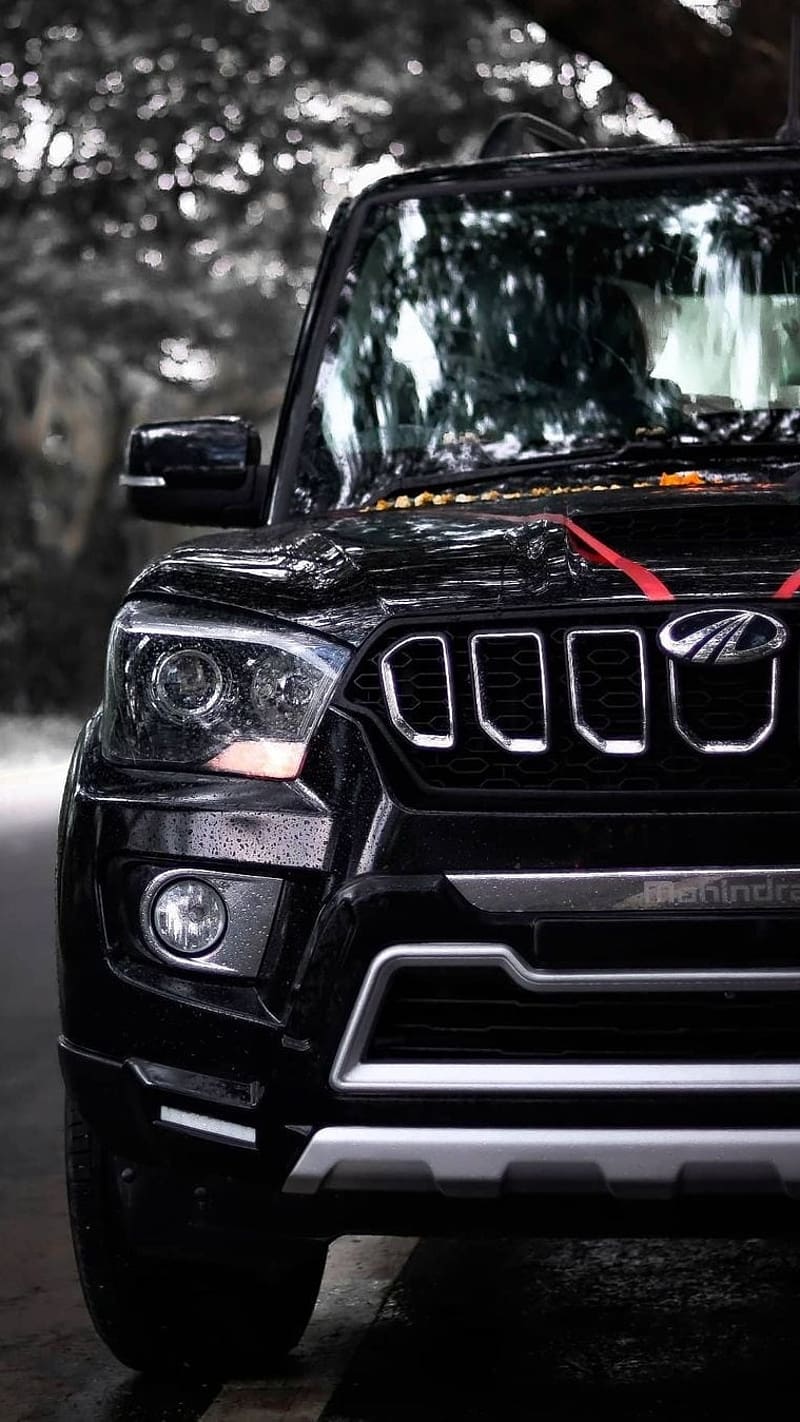 800x1422 New Scorpio.mahindra.black, new scorpio, black, mahindra, car, HD phone wallpaper