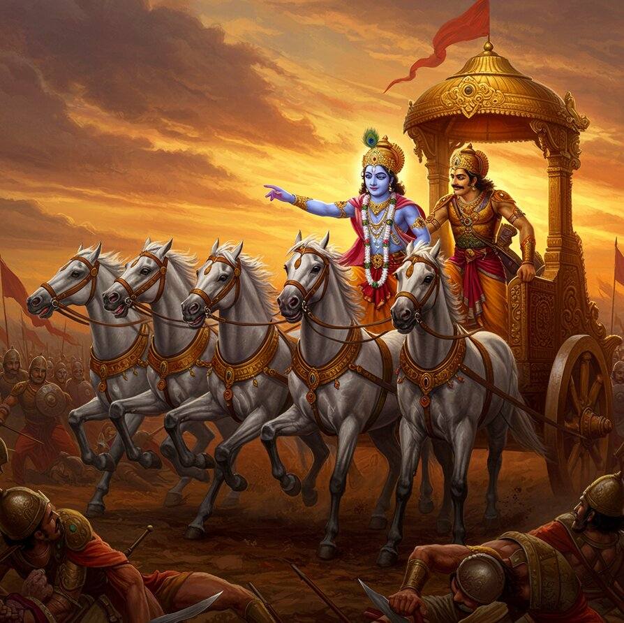 894x892 Krishna Arjuna Wallpaper. Peel & Stick Premium Wallpaper (8 by 6 feet)