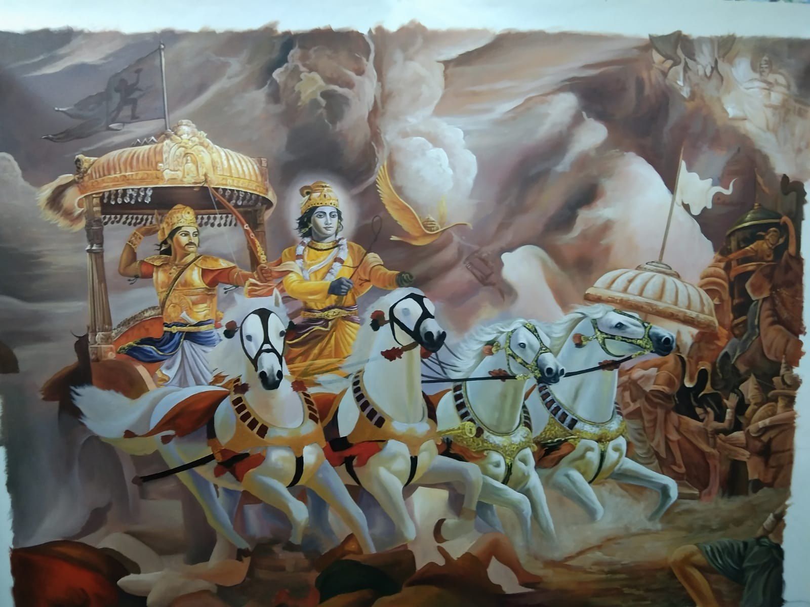 1600x1200 Canvas Plastic Lord Krishna Mahabharat Painting At ₹ 4870 Piece In New Delhi