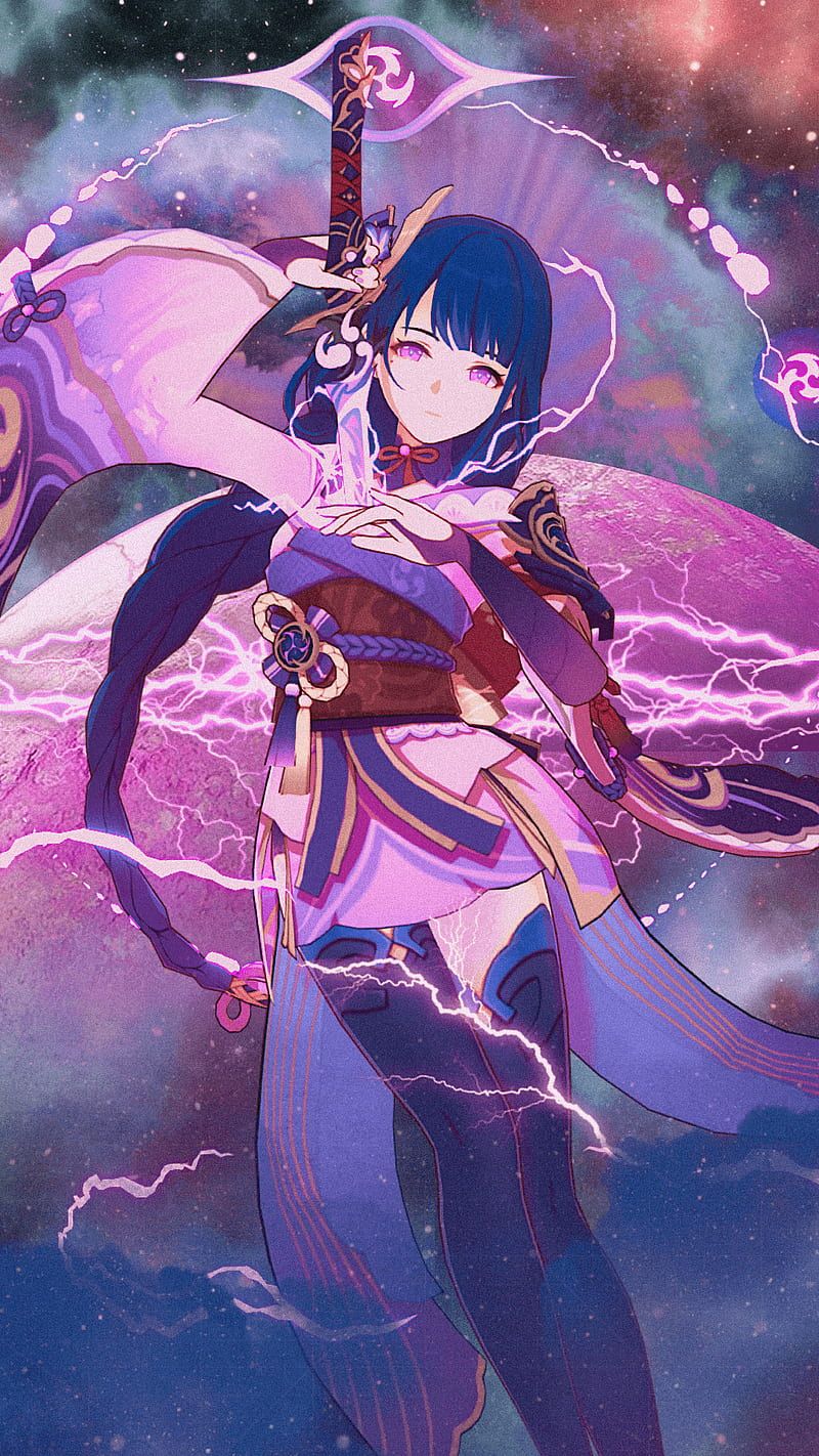 800x1422 Shogun Raiden Baal, Genshin Impact, art, HD phone wallpaper
