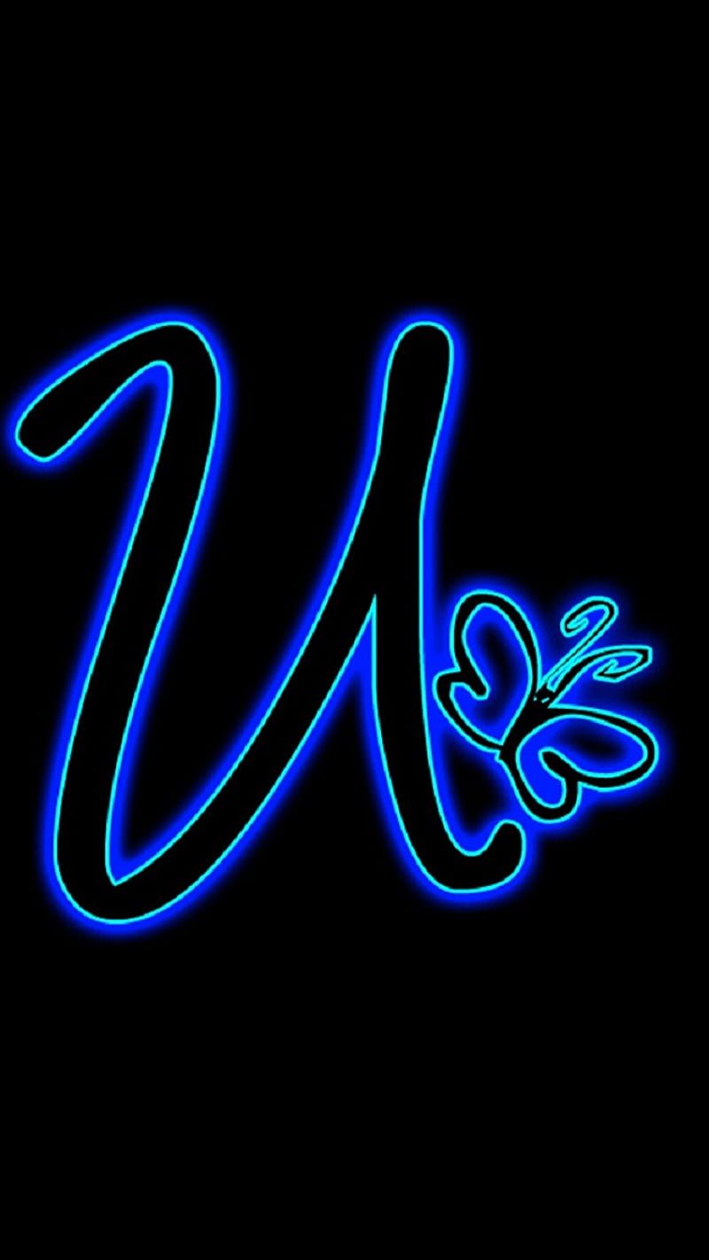 800x1422 Alphabet U, letter neon, letter u, neon u, HD phone wallpaper