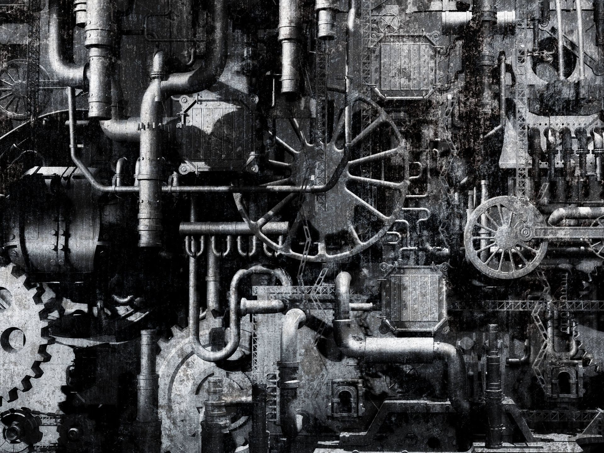 1920x1440 Old engine room of a train