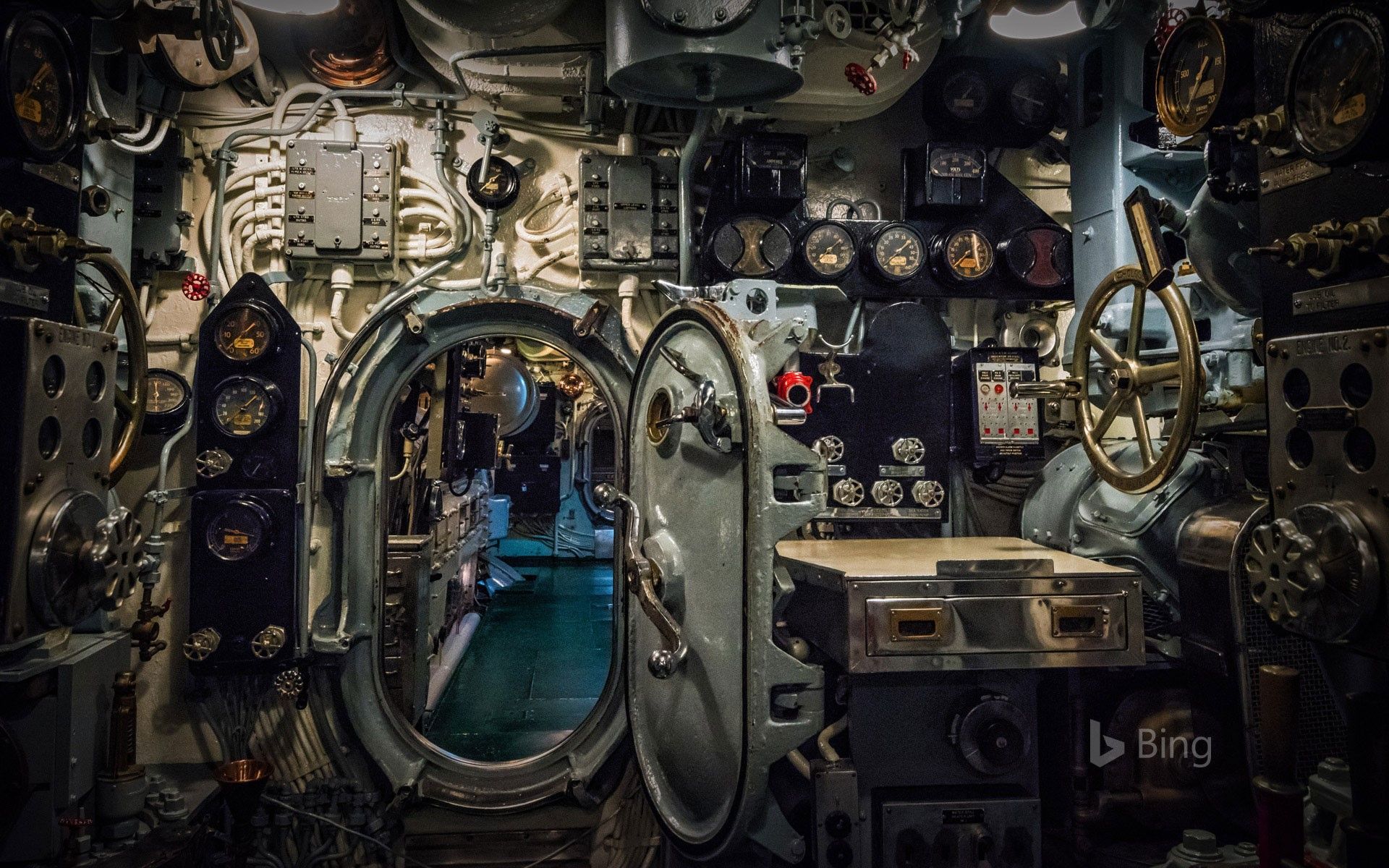 1920x1200 Forward Engine Room Of The USS Drum, A Gato Class Submarine At Battleship Memorial Park, Mobile, Alabama Wallpaper