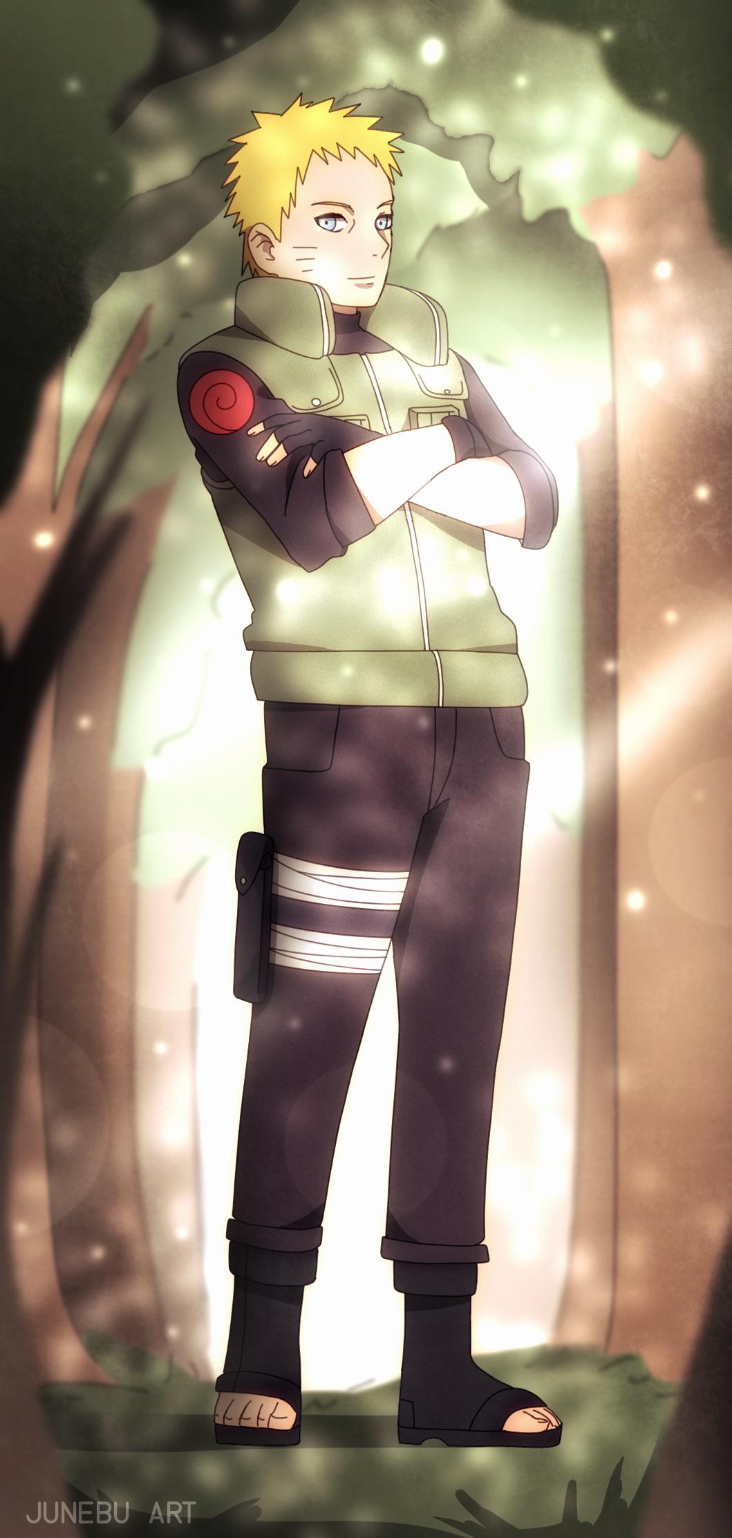 1059x2224 I drew Naruto in a jounin outfit for a commission!