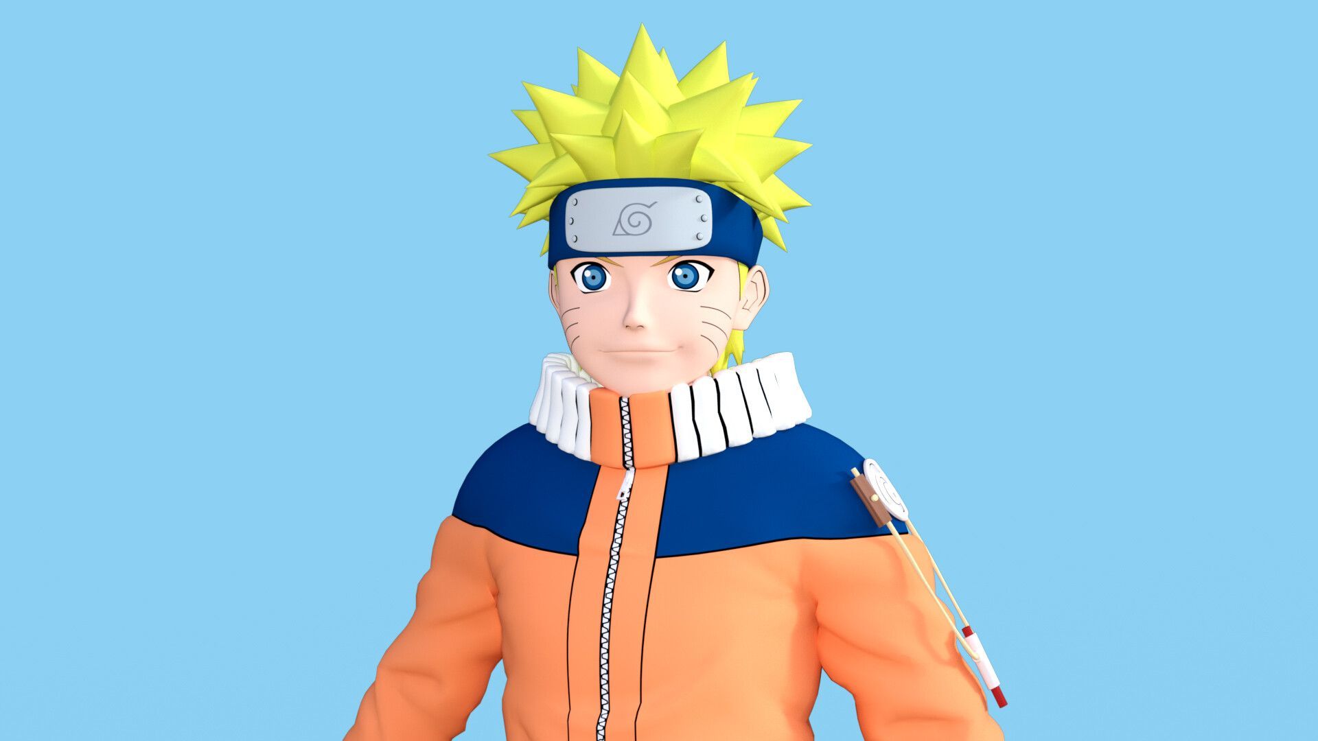 1920x1080 3D Render Uzumaki (Genin)