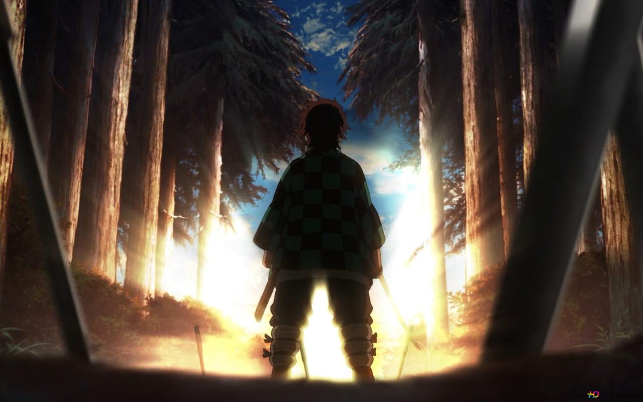 1280x800 Demon Slayer : Tanjiro Kamado Inside Forest HD wallpaper download