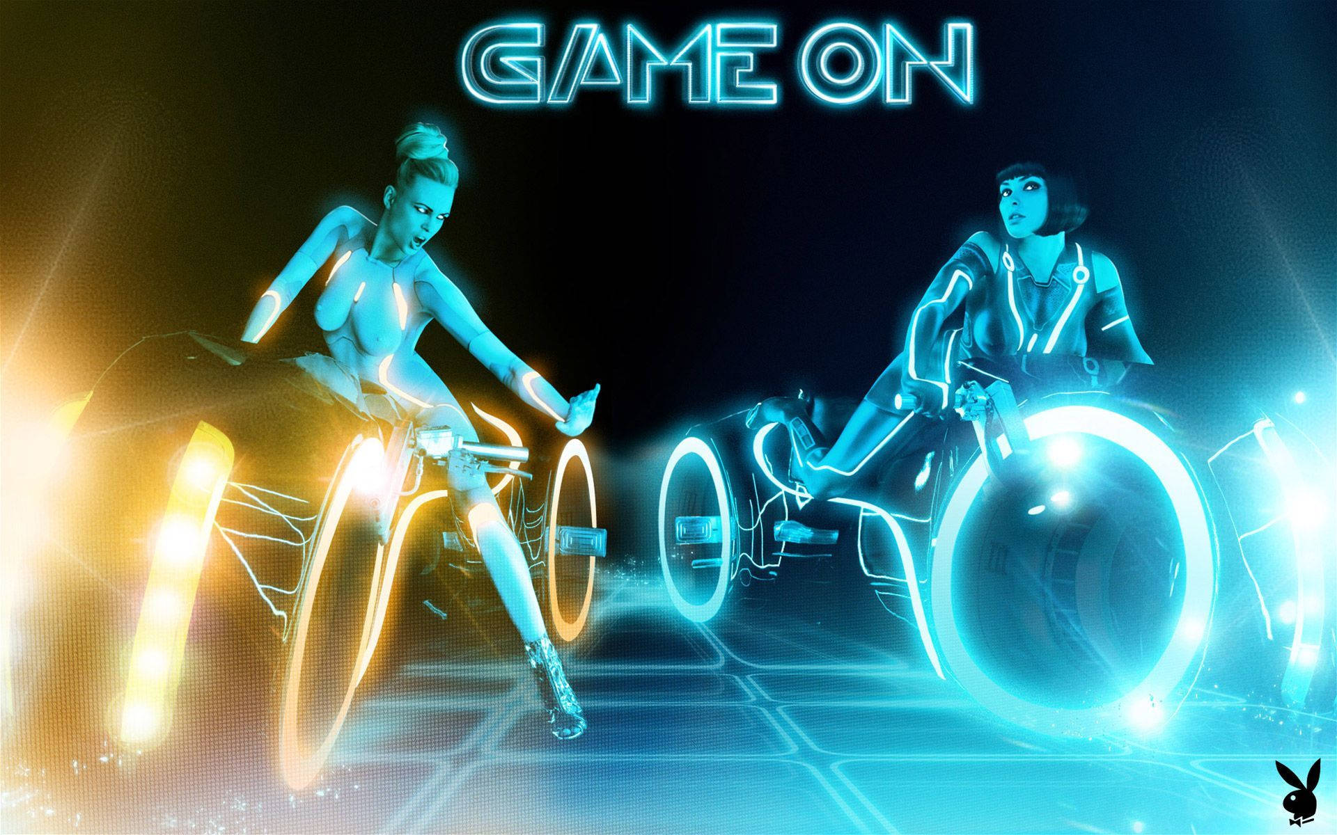 1920x1200 Download Sammy Jumps On His Light Cycle and Races Into The Grid Wallpaper