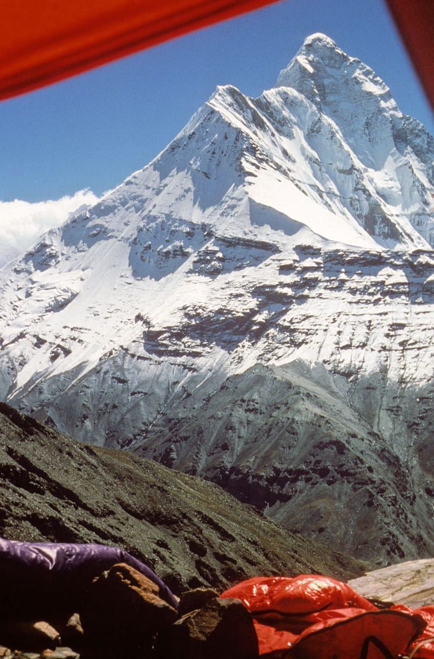850x1292 Nanda Devi from the camp under the Rishi Kot Glacier. HD phone wallpaper