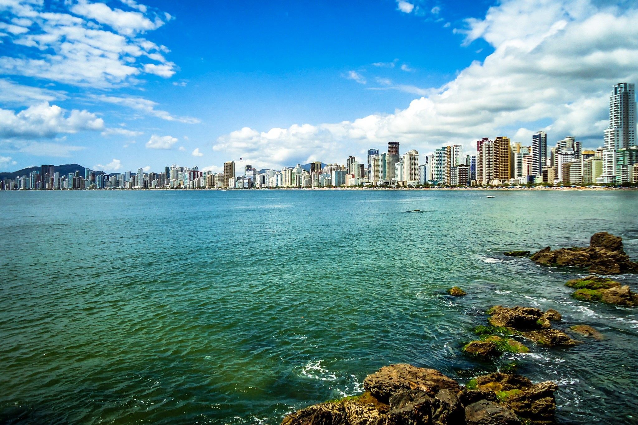 2048x1365 Santa Catarina, Brazil, Rivers, Houses, Water, Sky, HD Wallpaper