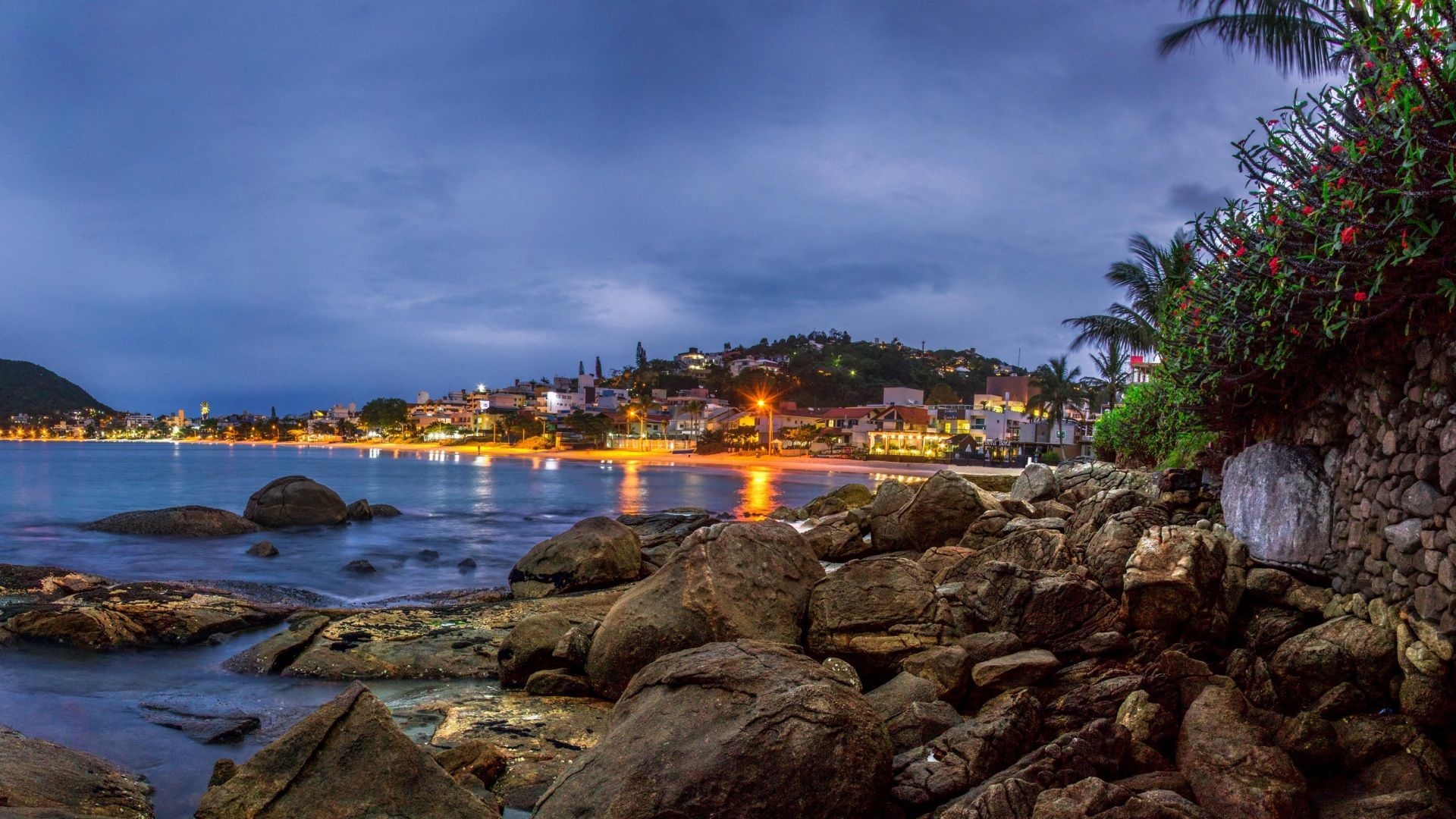 1920x1080 Picture Brazil Bombinhas Santa Catarina Coast Stones 1920x1080