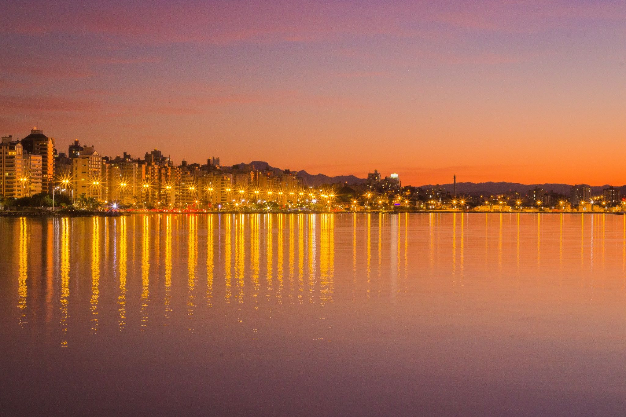 2048x1365 Wallpaper twilight, sunset, hills, dusk, Brasil, Santa Catarina, Florianópolis for mobile and desktop, section город, resolution 2048x1365