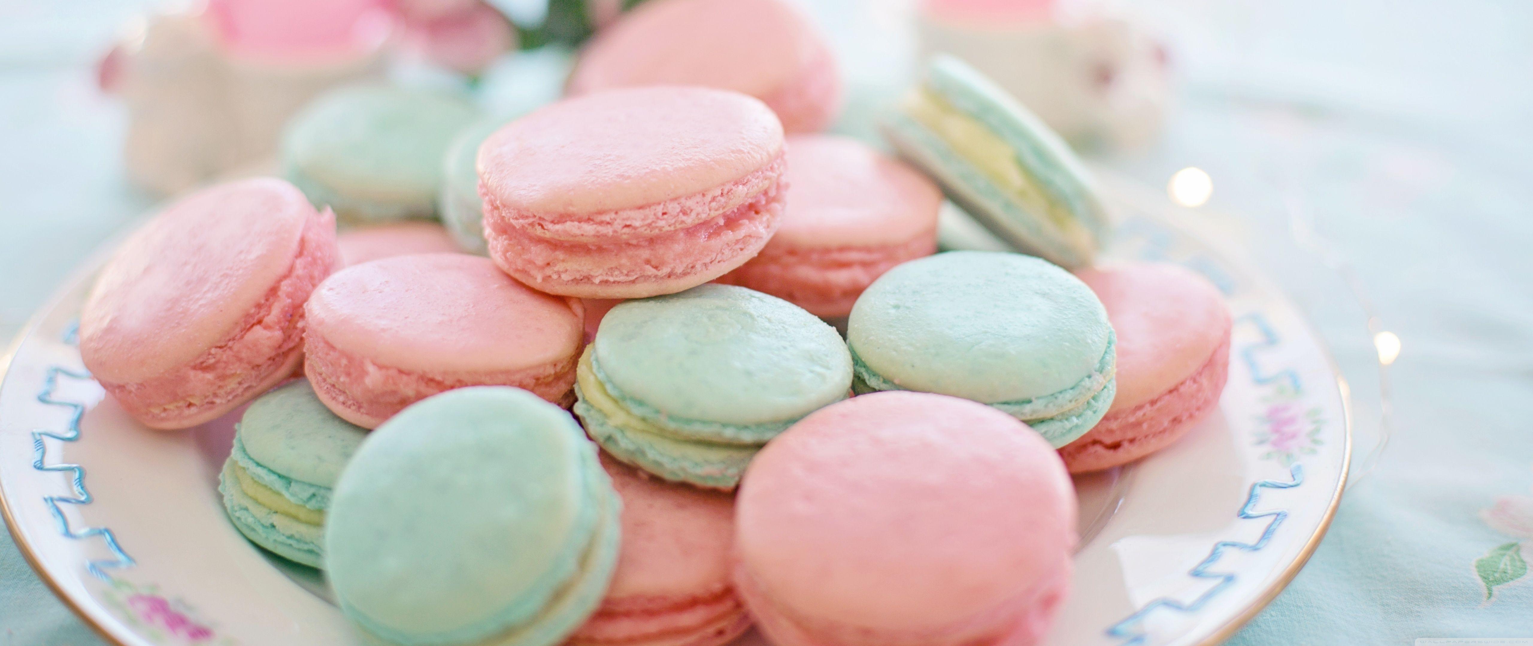 5120x2160 Pastel Macarons Aesthetic Ultra HD Desktop Background Wallpaper