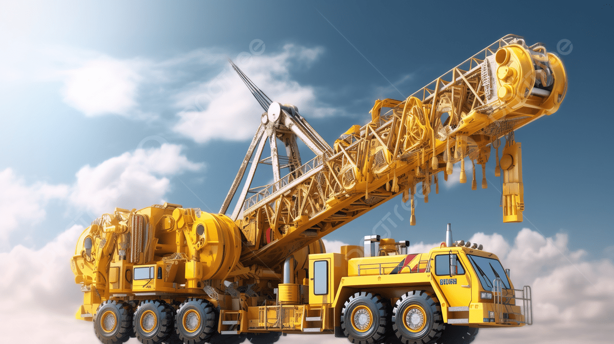 1200x673 3D Render Of Meshed Mobile Crane In Action Background, Crane Truck, Construction Machinery, Construction Truck Background Image And Wallpaper for Free Download