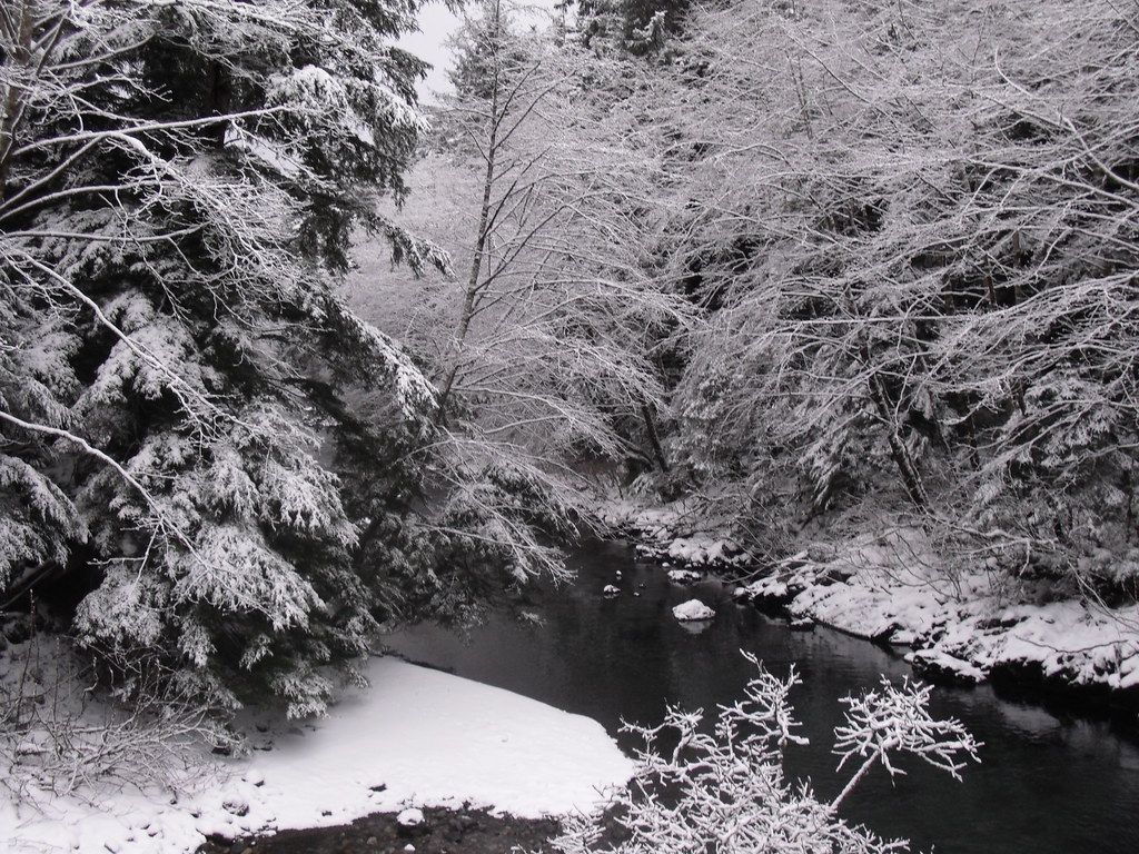 1024x768 Indian River in wintertime. Sitka National Historical Park