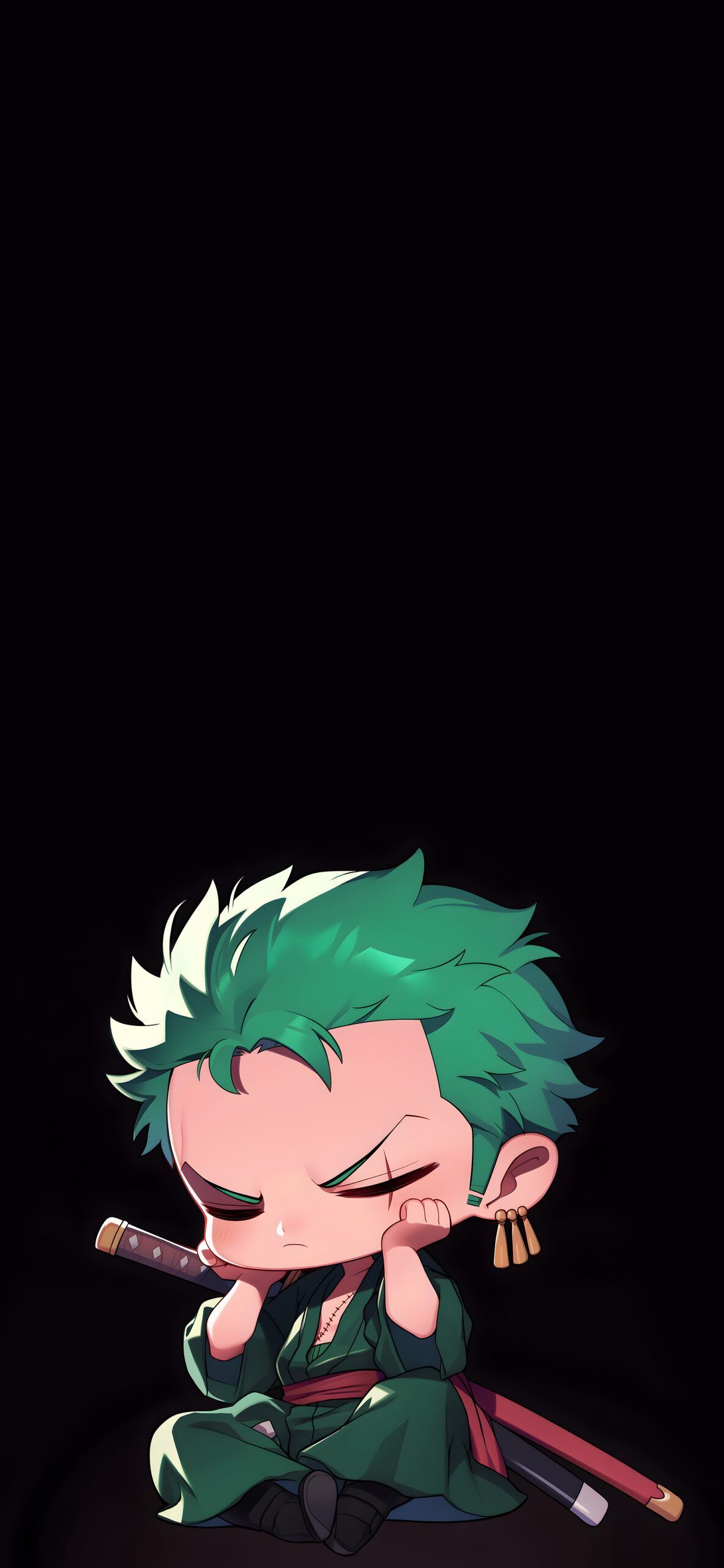 1183x2560 Cute Chibi Zoro Anime Wallpaper One Oiece HD Wallpaper