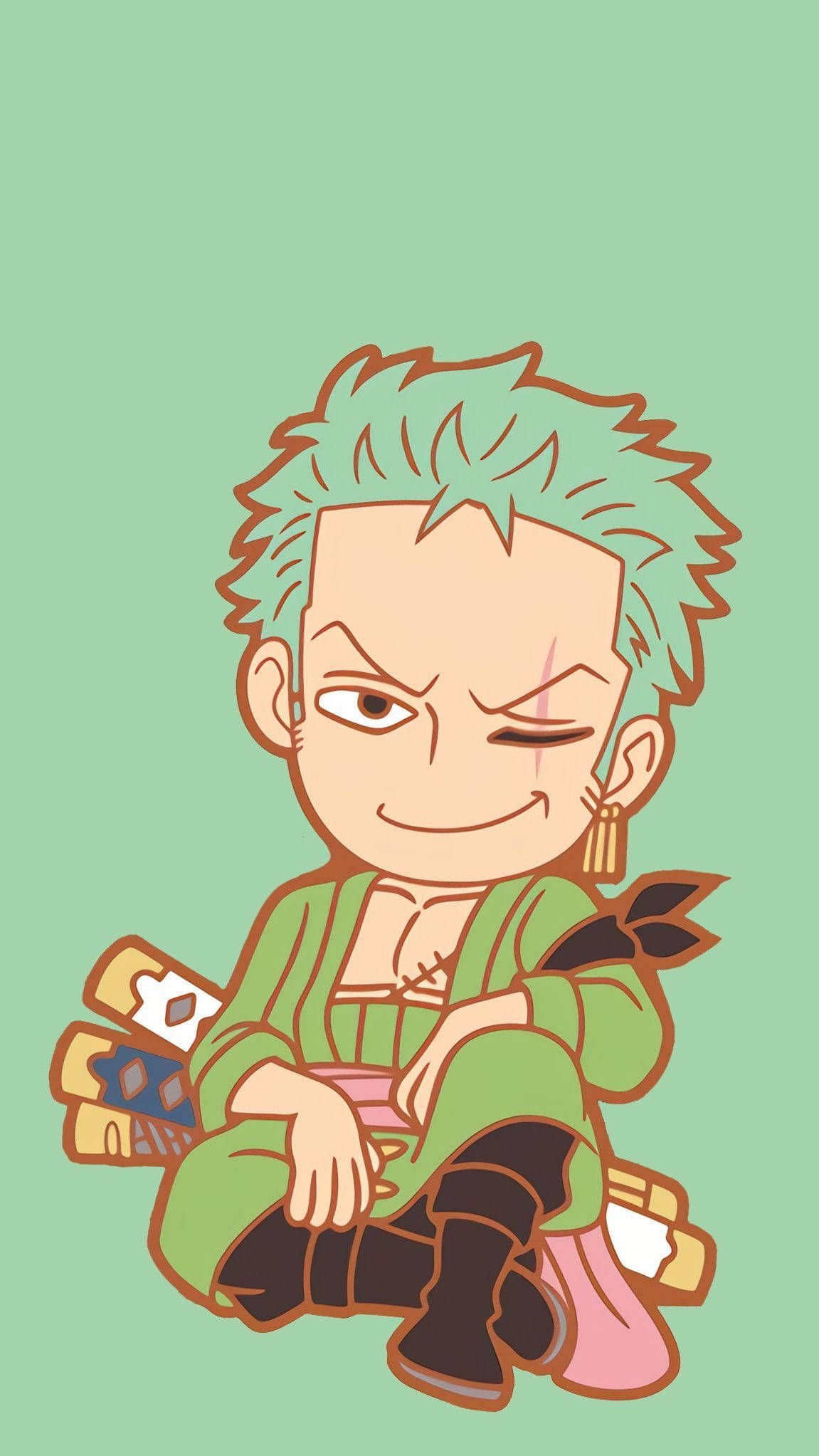 1151x2045 Download Cute Chibi Version Zoro PFP Wallpaper