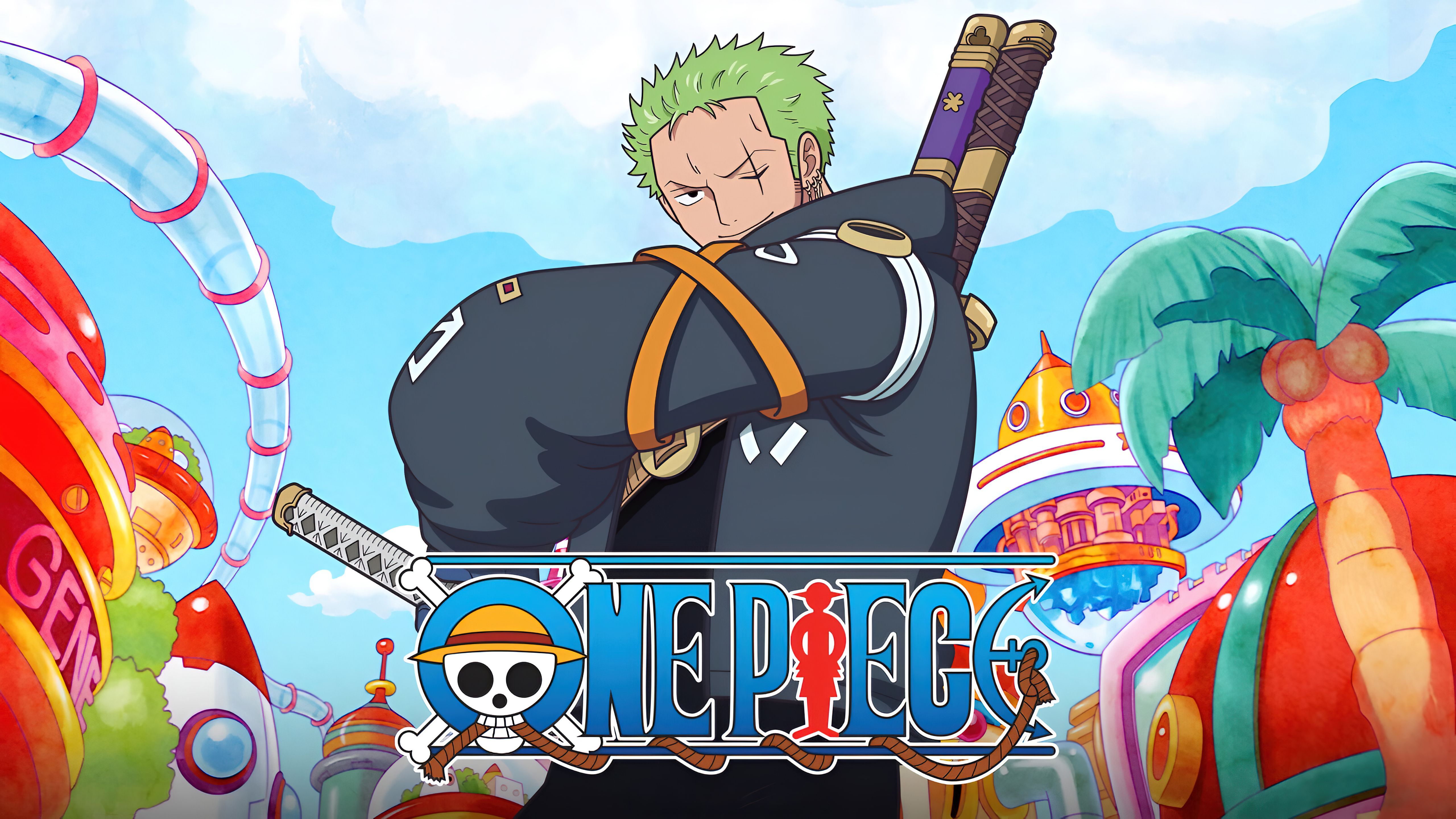 5120x2880 Egghead Roronoa Zoro One Piece 5K Wallpaper