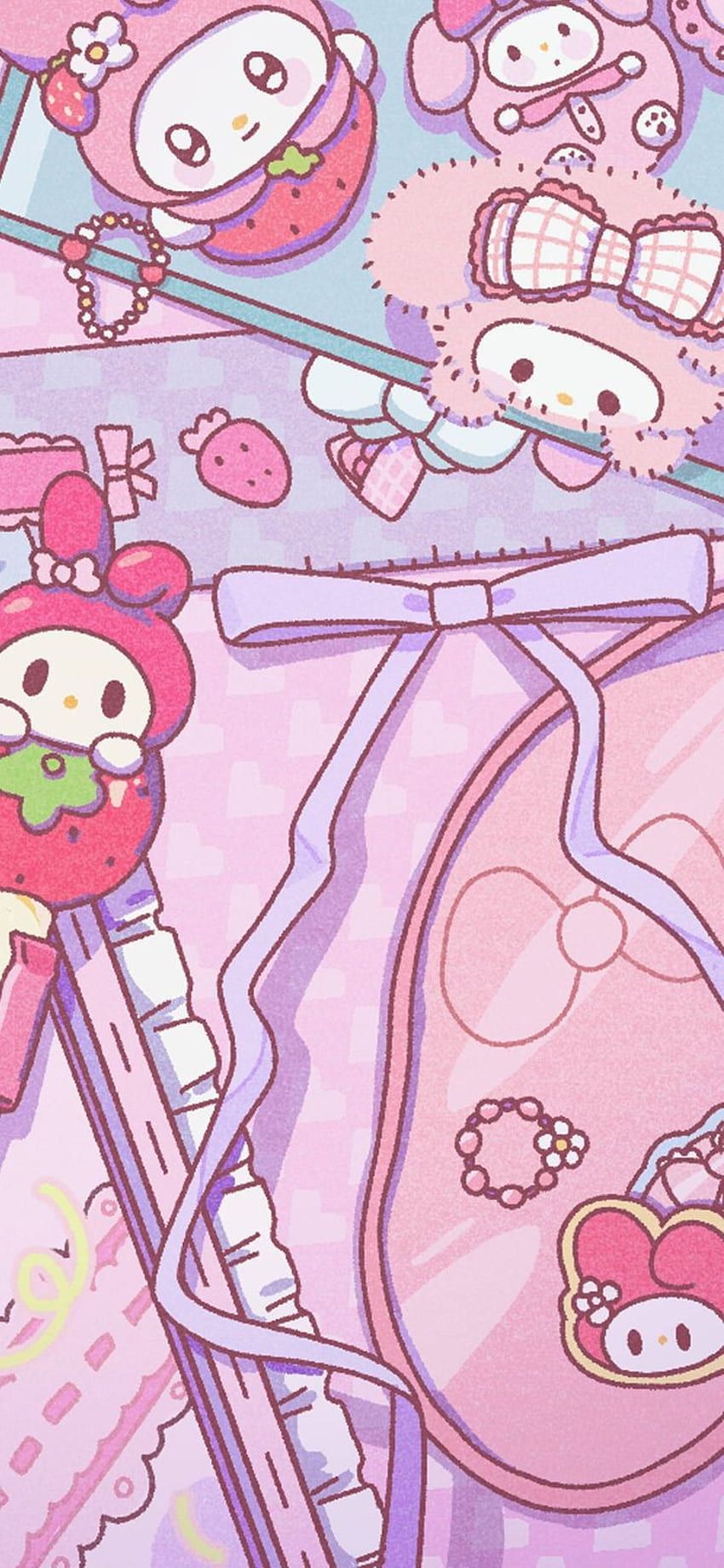 850x1840 Sanriocore aesthetic, pink, kawaii, purple HD phone wallpaper