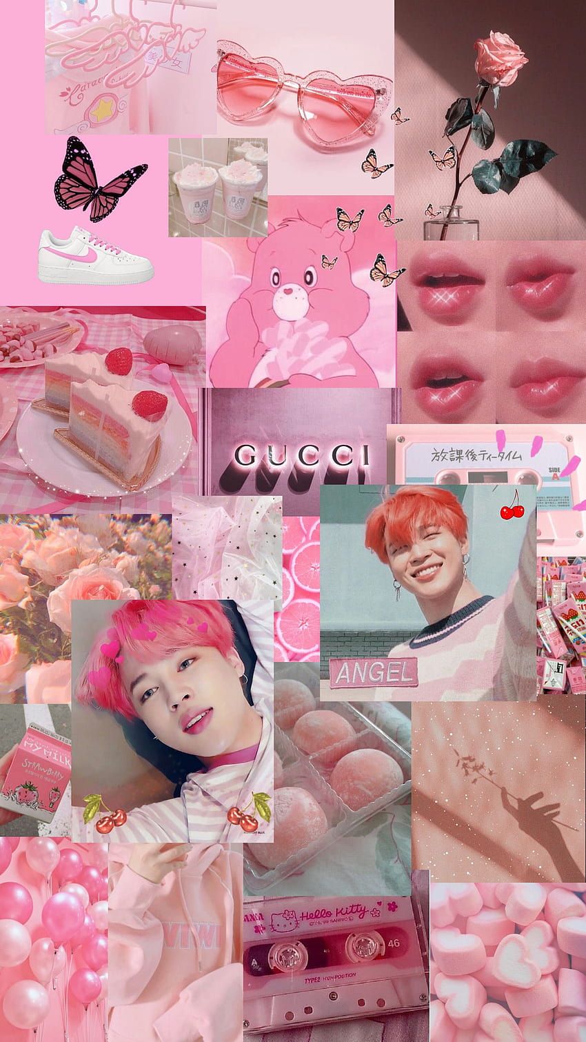 850x1511 Jimin pink collage aesthetic, jimin core HD phone wallpaper