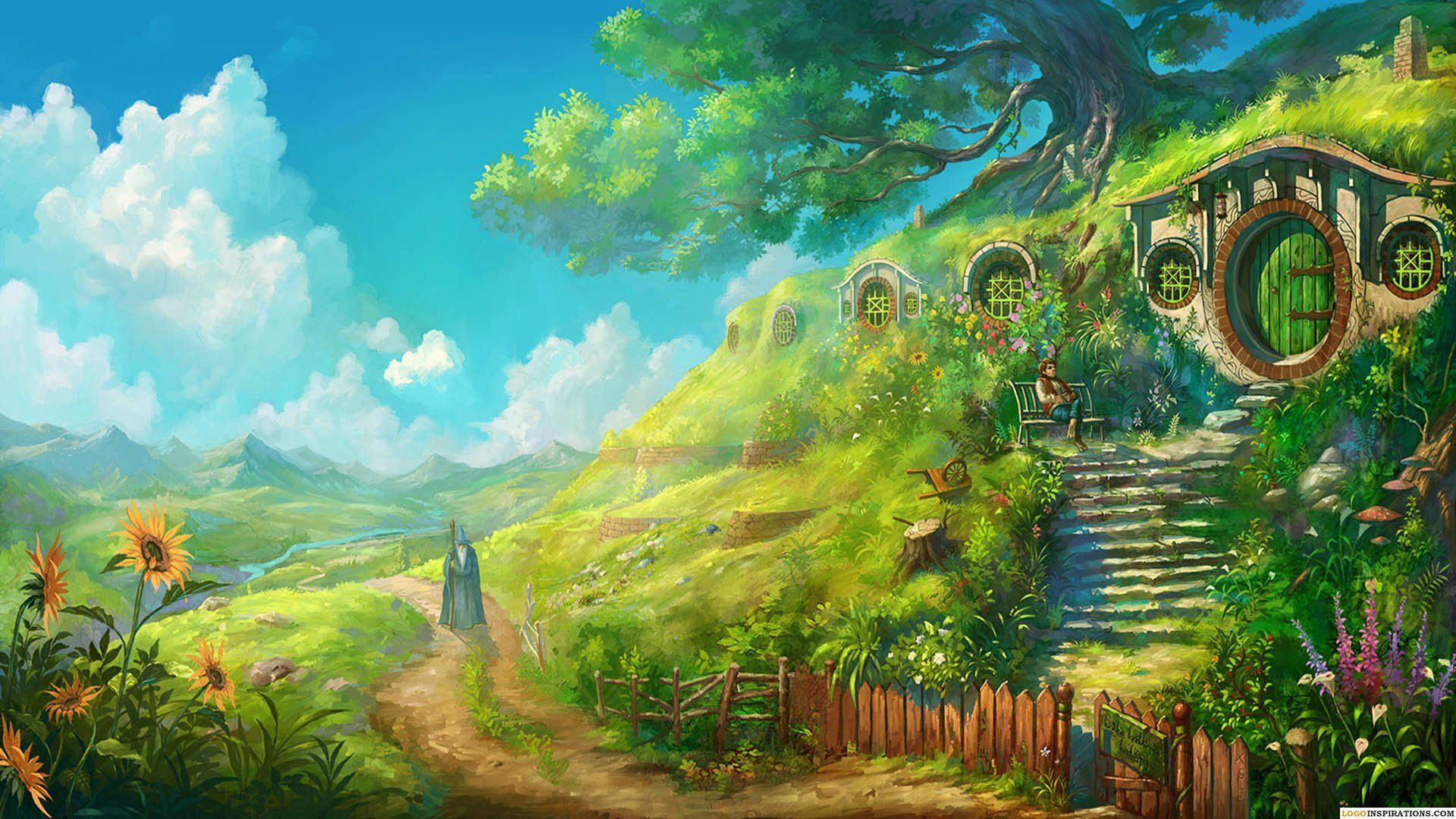 1920x1080 Anime Landscape Background Wallpaper 105801