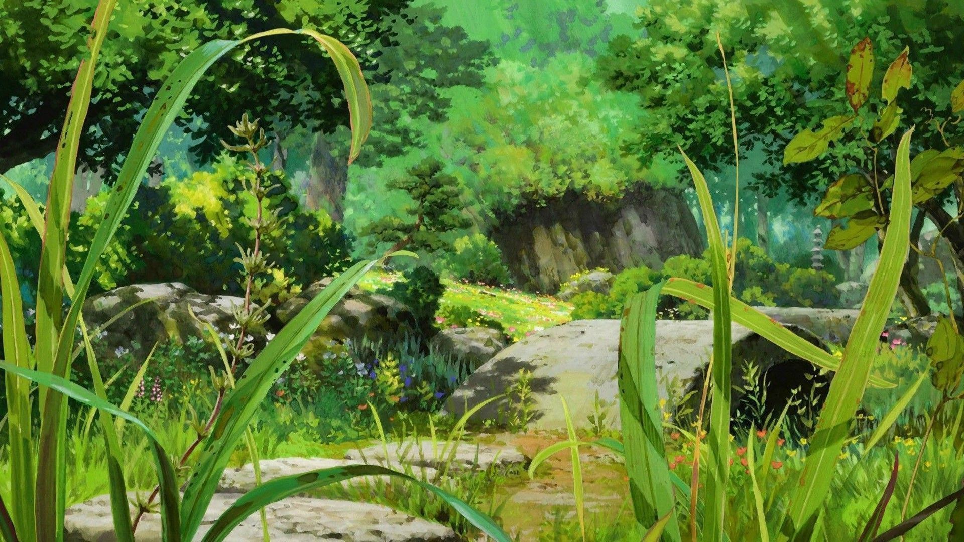 1920x1080 anime, Artwork, Forest, Nature, Life, Trees Wallpaper HD / Desktop and Mobile Background