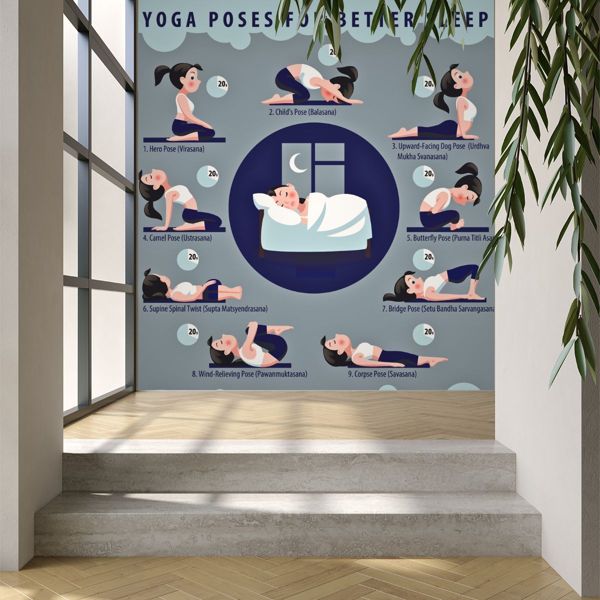 1200x1200 Yoga Poses For Better Sleep Wallpaper for Wall®
