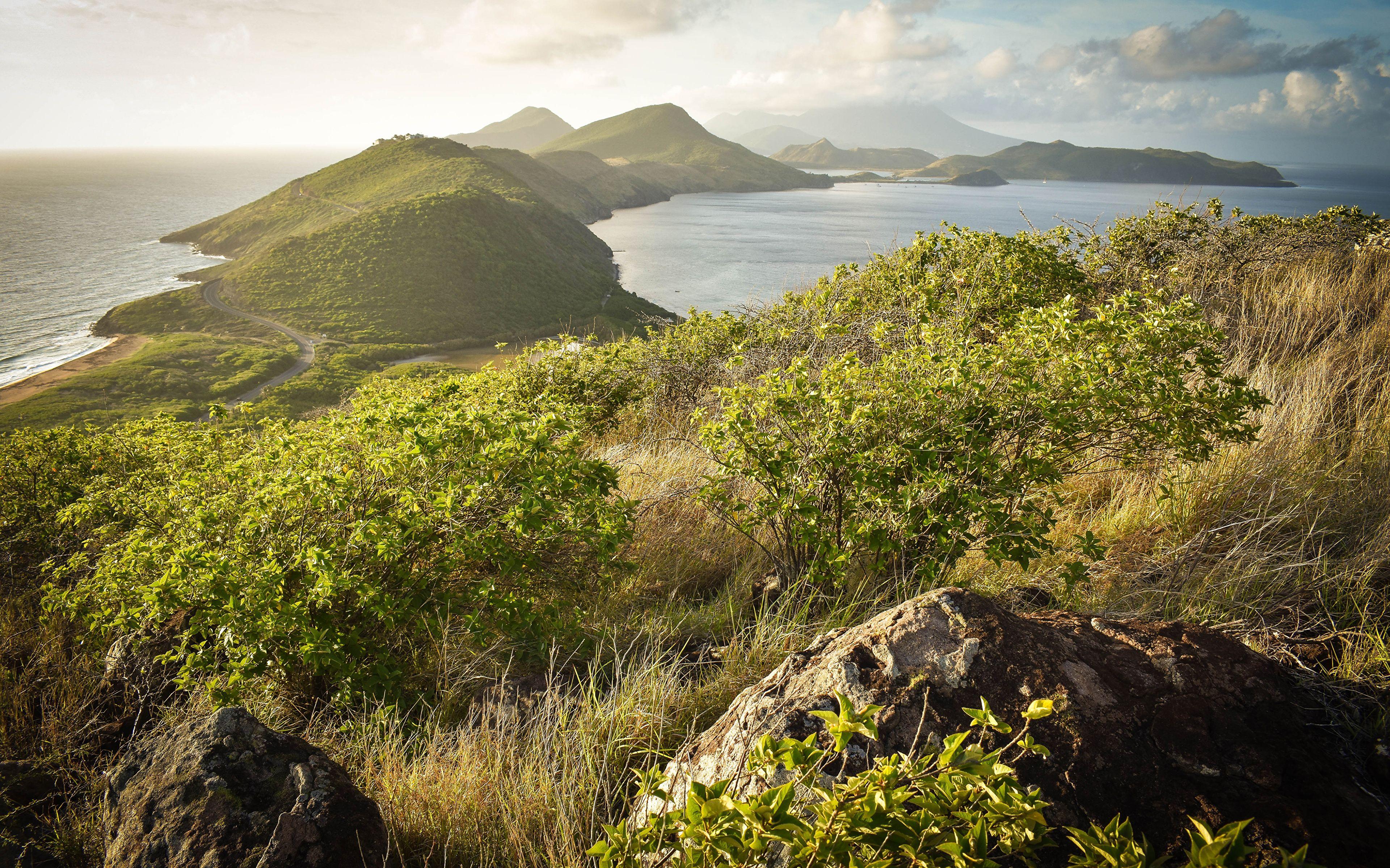 3840x2400 Wallpaper Saint Kitts and Nevis Caribbean Nature Hill 3840x2400