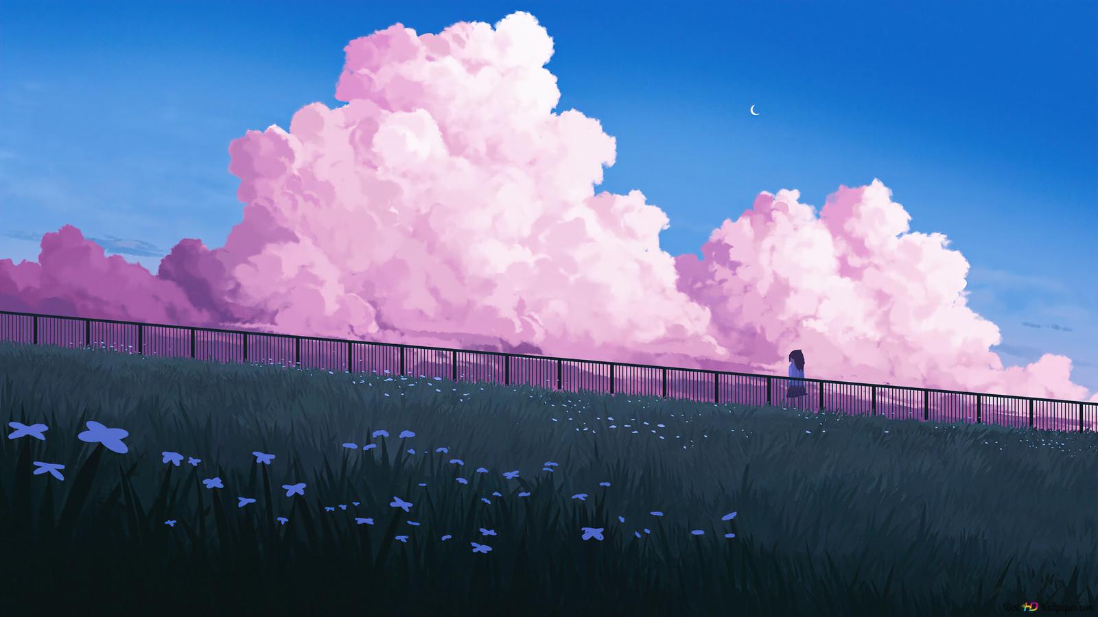 1600x900 Pink Clouds 4K wallpaper download