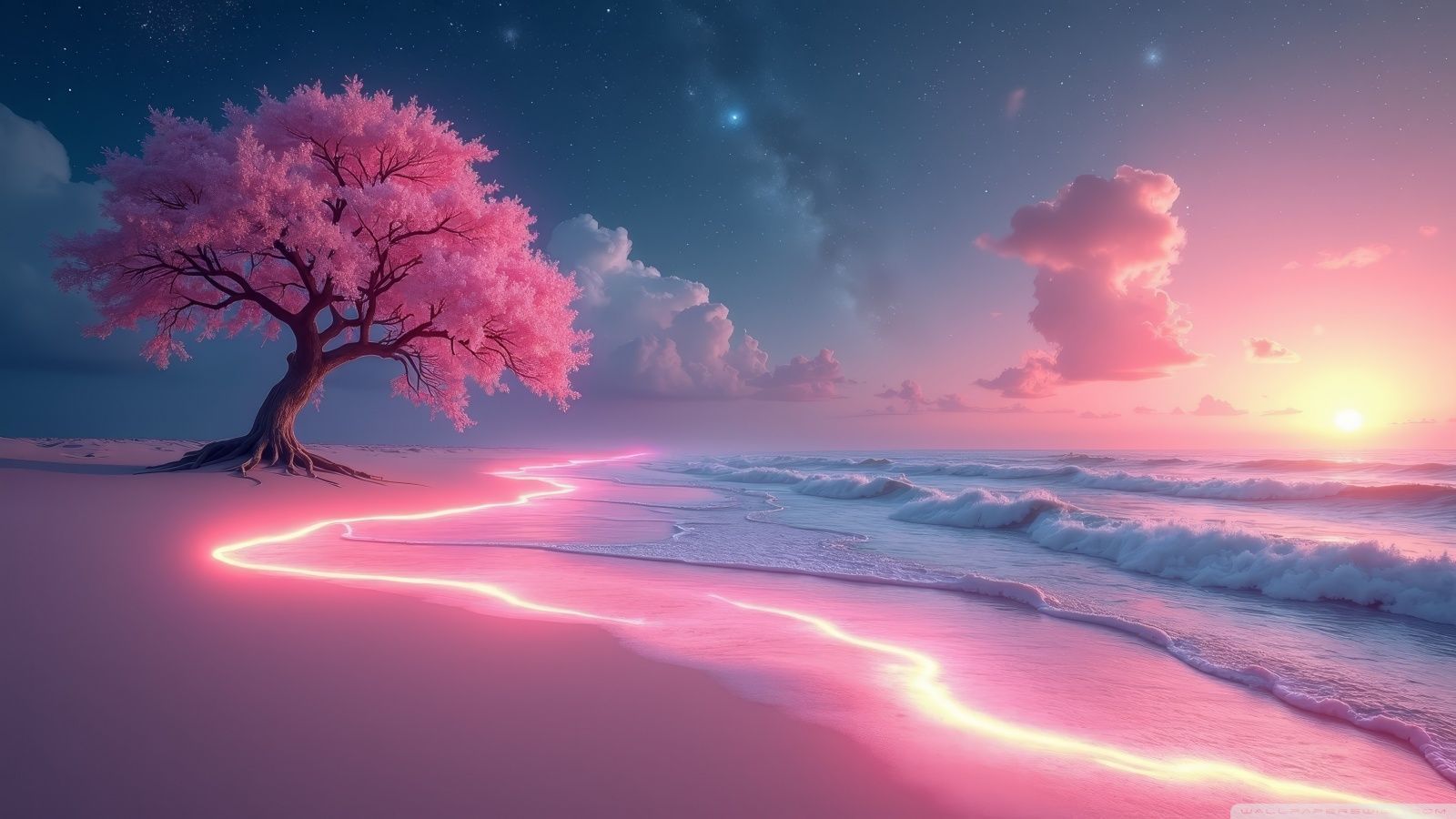 1600x900 Pink Beach 4K UHD Wallpaper for UltraHD Desktop and TV : Widescreen and UltraWide Display : Dual Monitor