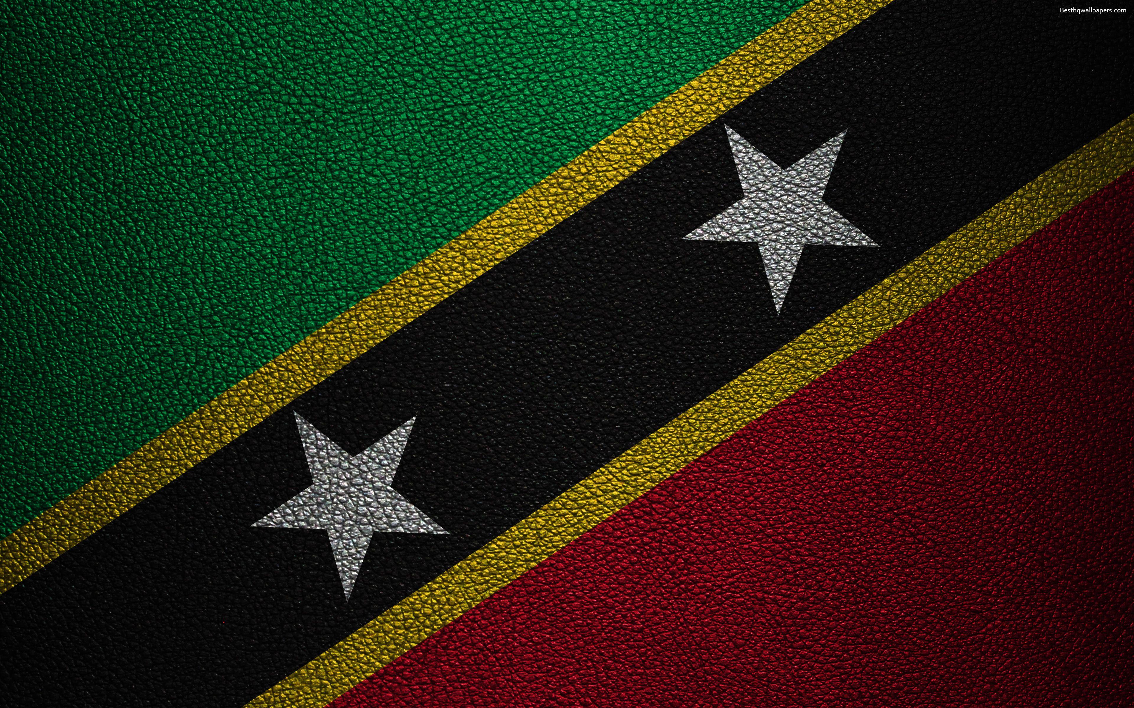 3840x2400 Free download Download wallpaper Flag of Saint Kitts and Nevis 4k