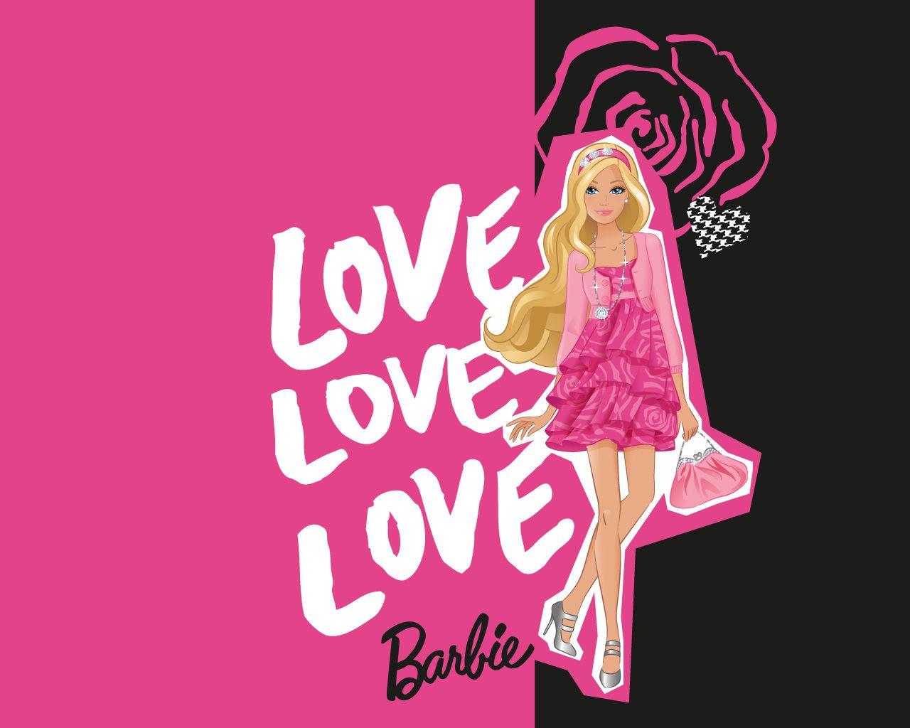 Barbie Logo Wallpaper Black And Pink Logo Wallpapers And Pictures Items  Page Of Pict Logo  फट शयर