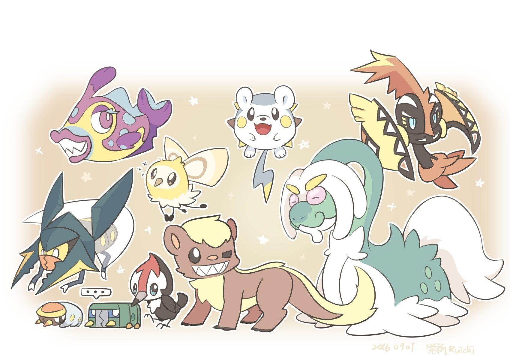 1700x1200 Pokemon Tapu Koko Togedemaru Yungoos Vikavolt wallpaper