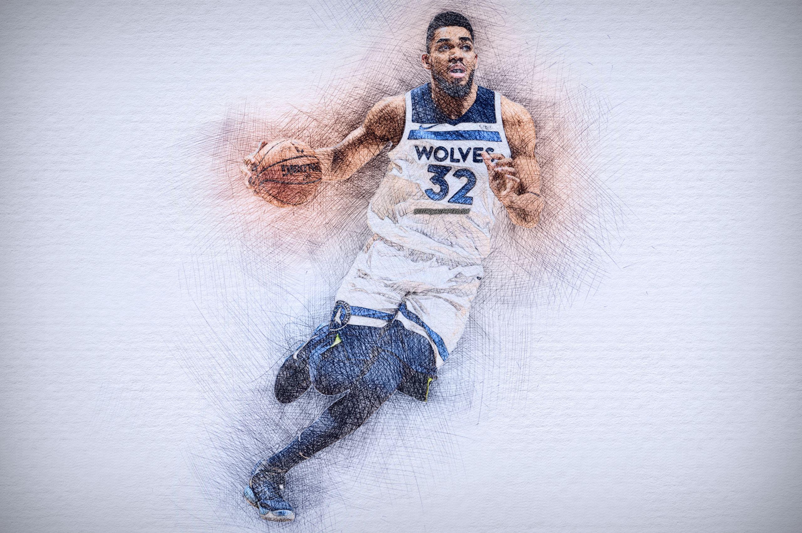 2560x1700 Free download Download wallpaper Karl Anthony Towns 4k artwork