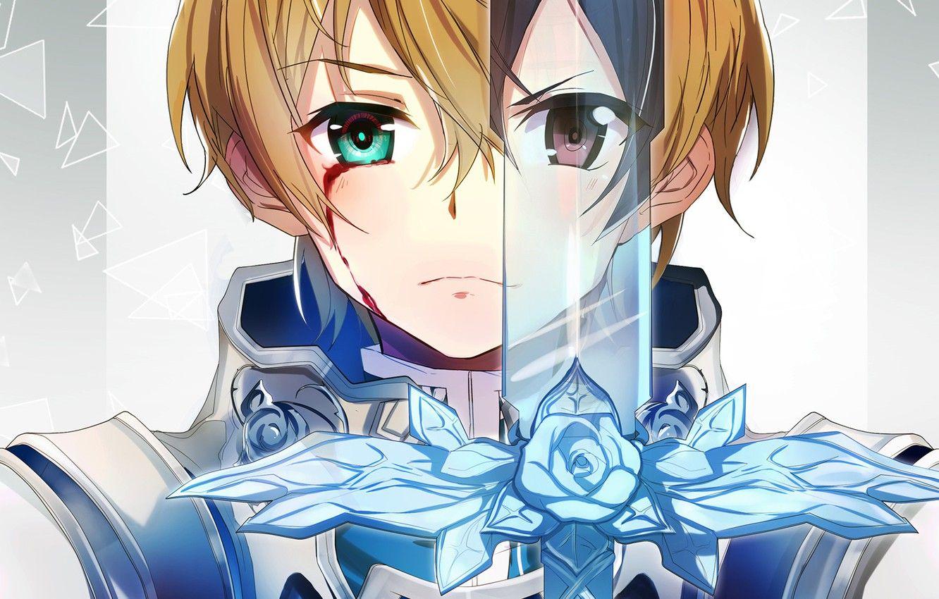 1332x850 Wallpaper eyes, sword, anime, art, Sword Art Online