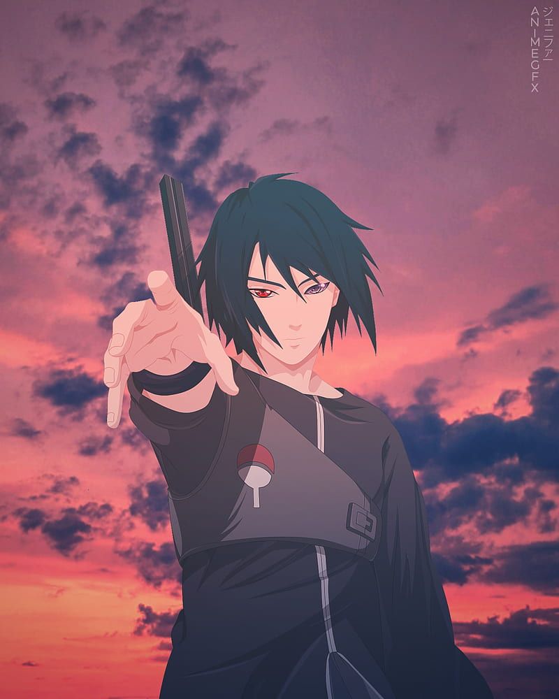 800x1000 HD sasuke art wallpaper