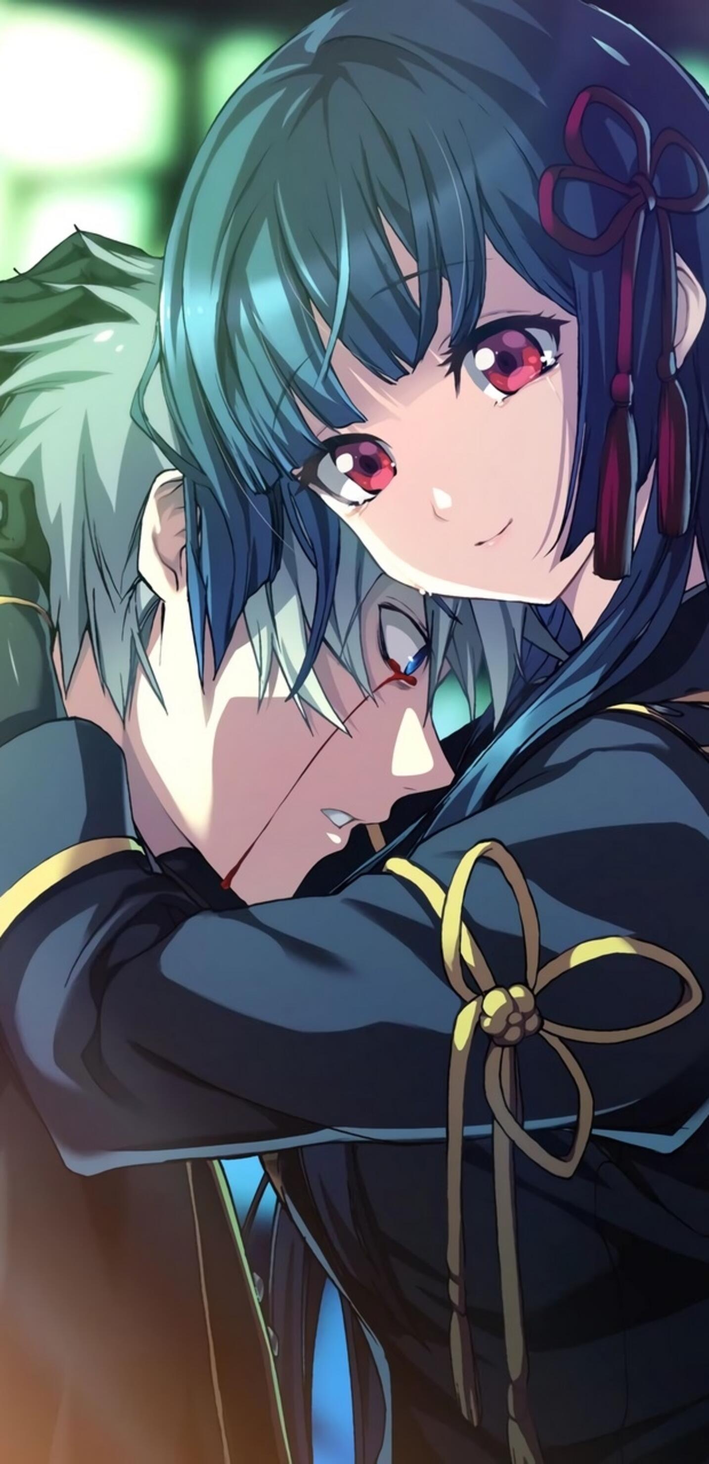 1434x2960 Wallpaper hug sad smile visual novel wallpaper silverio trinity kirigakure aya 1440x2960 QHD from bradeya image and screensavers