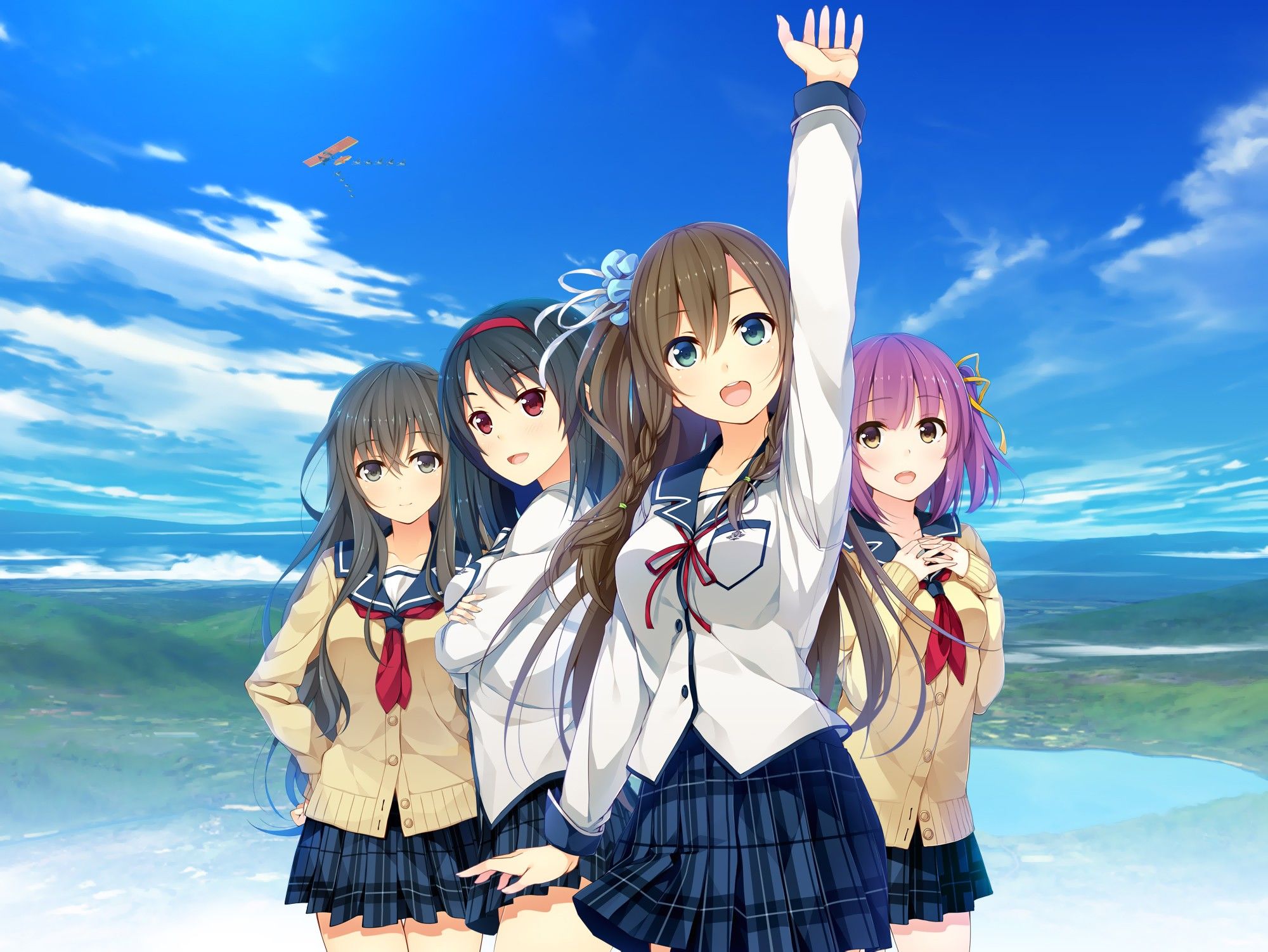 2000x1502 Anime Girls, School Uniform, Sorairo Innocent, Visual Novel wallpaper