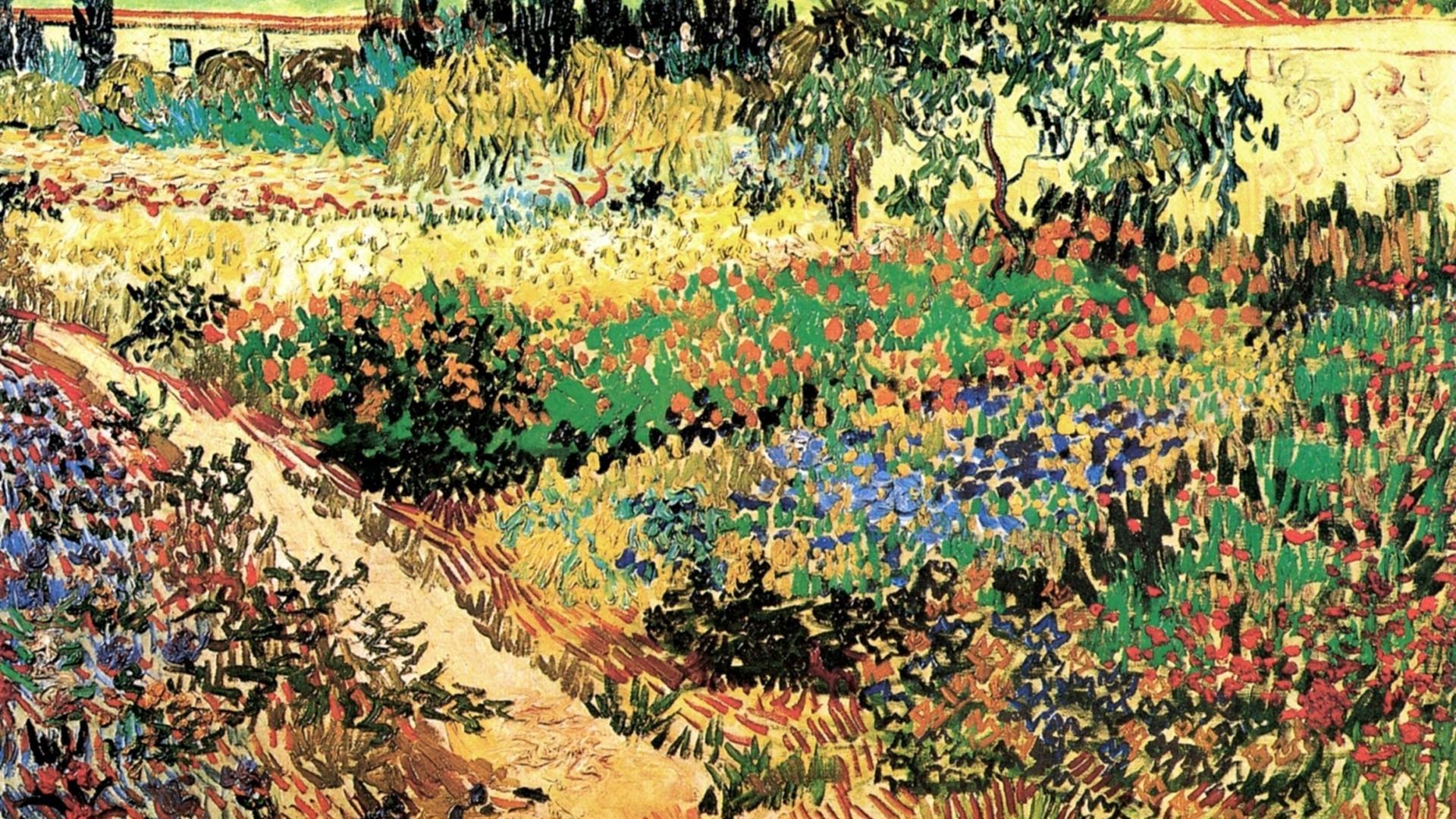 1920x1080 Vincent van gogh artwork cypress traditional art wallpaper