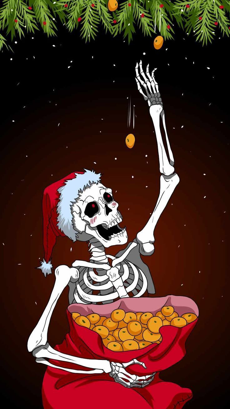 736x1308 Christmas Skull iPhone Wallpaper