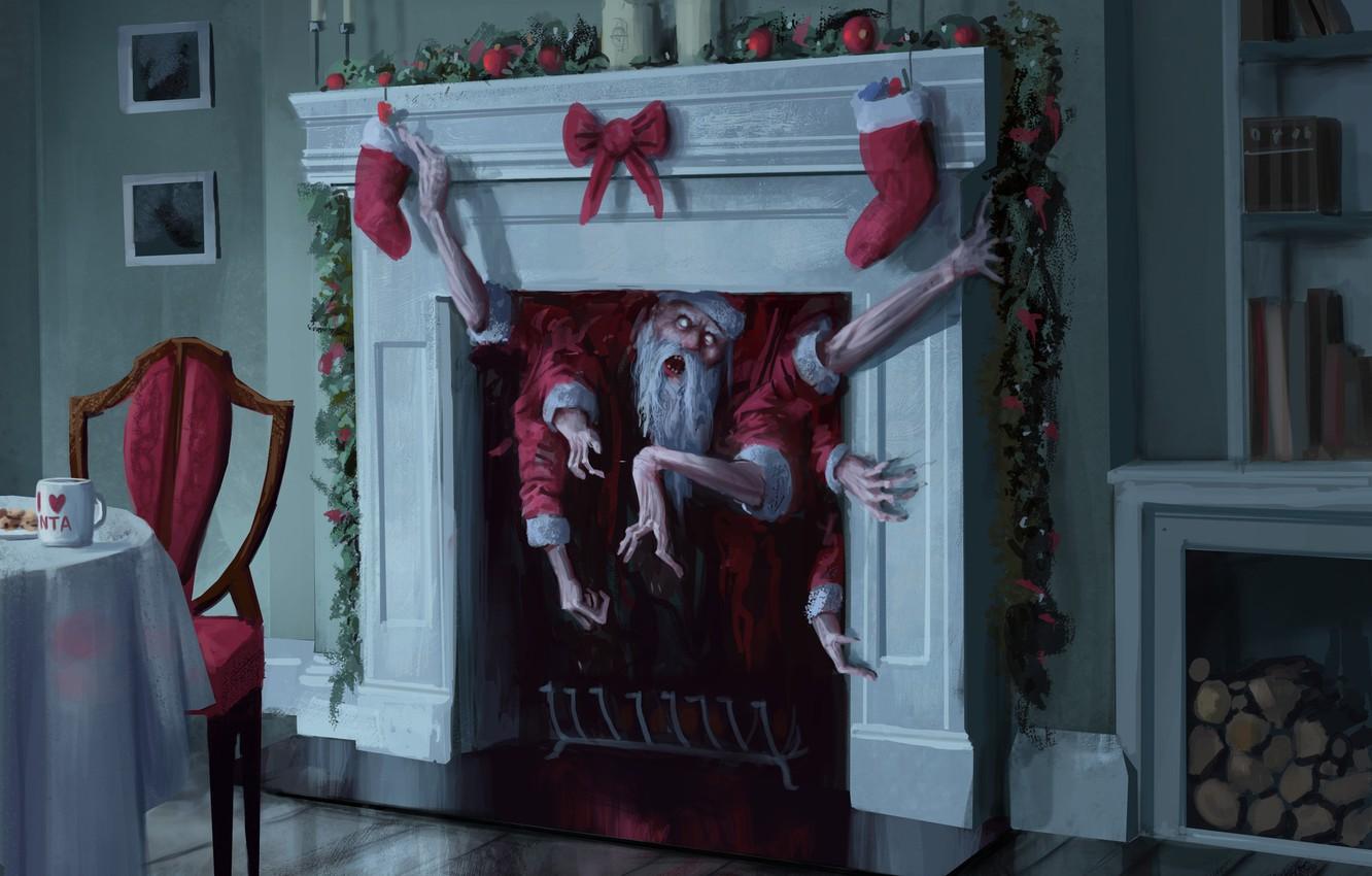 1332x850 Creepy Christmas Wallpaper