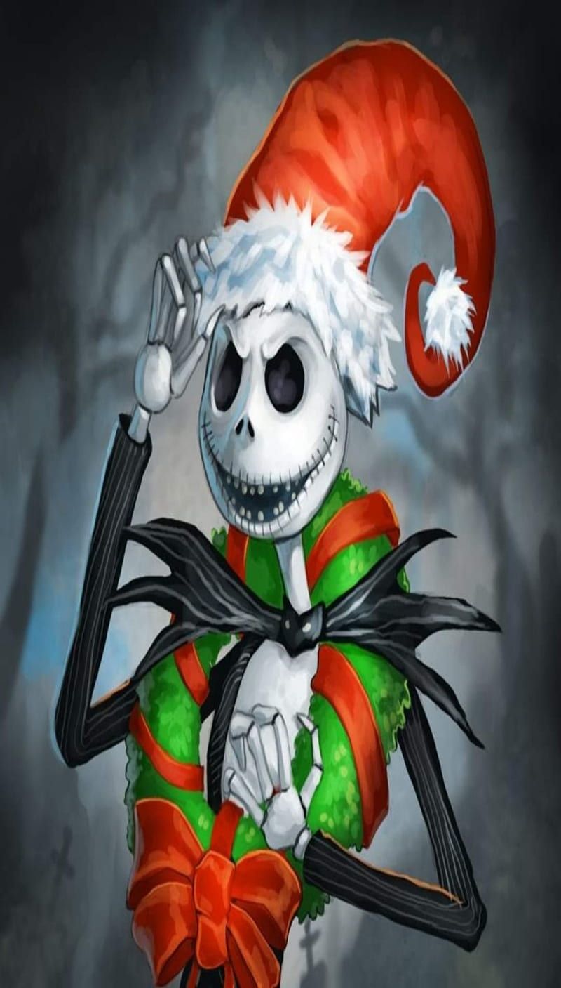 800x1407 XmasJack, christmas, holidays, jack, skellington, HD phone wallpaper
