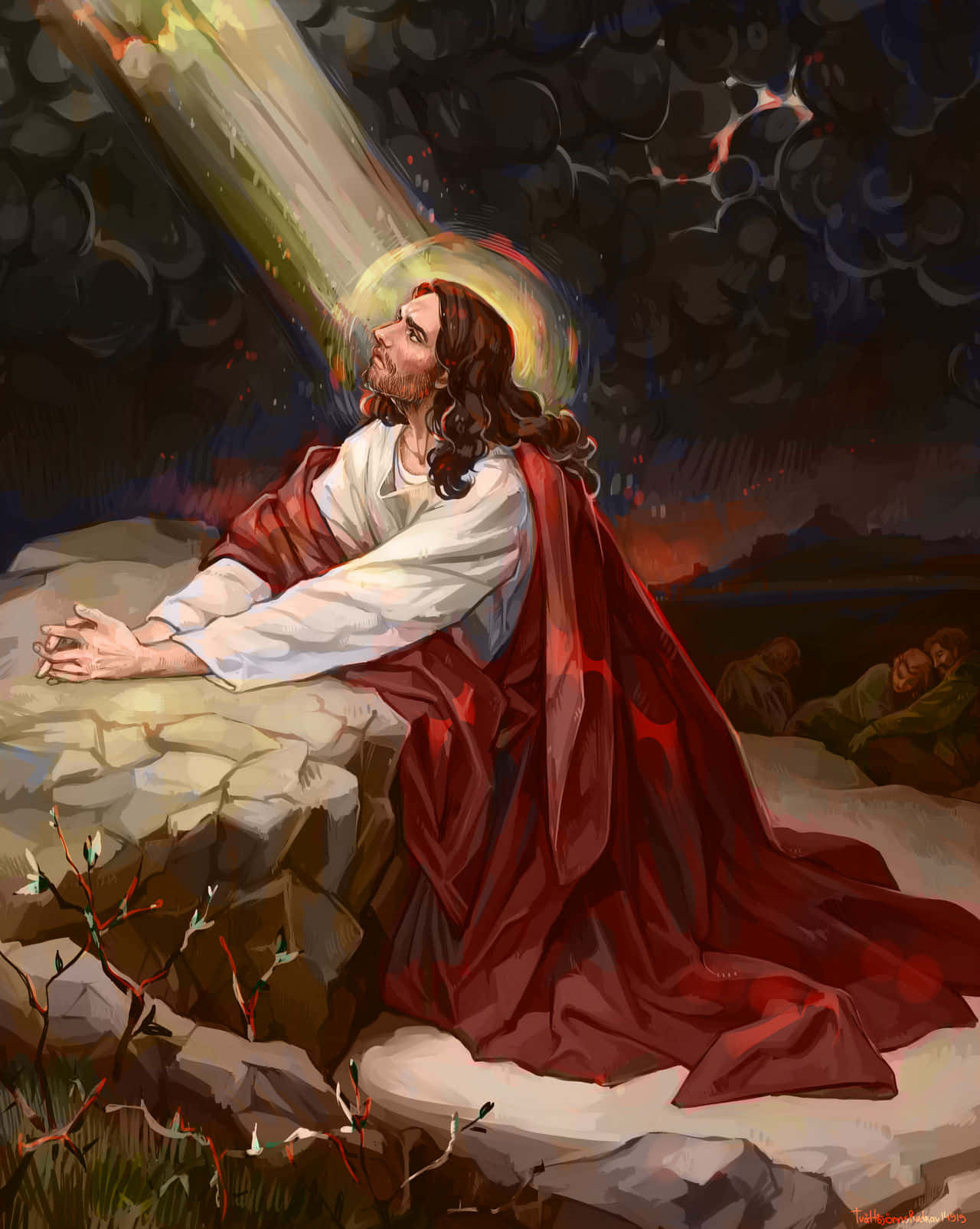 1280x1604 Download Jesus Praying in the Garden of Gethsemane Wallpaper