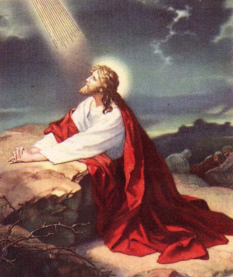 929x1104 Download Jesus Praying in a Garden of Gethsemane Wallpaper