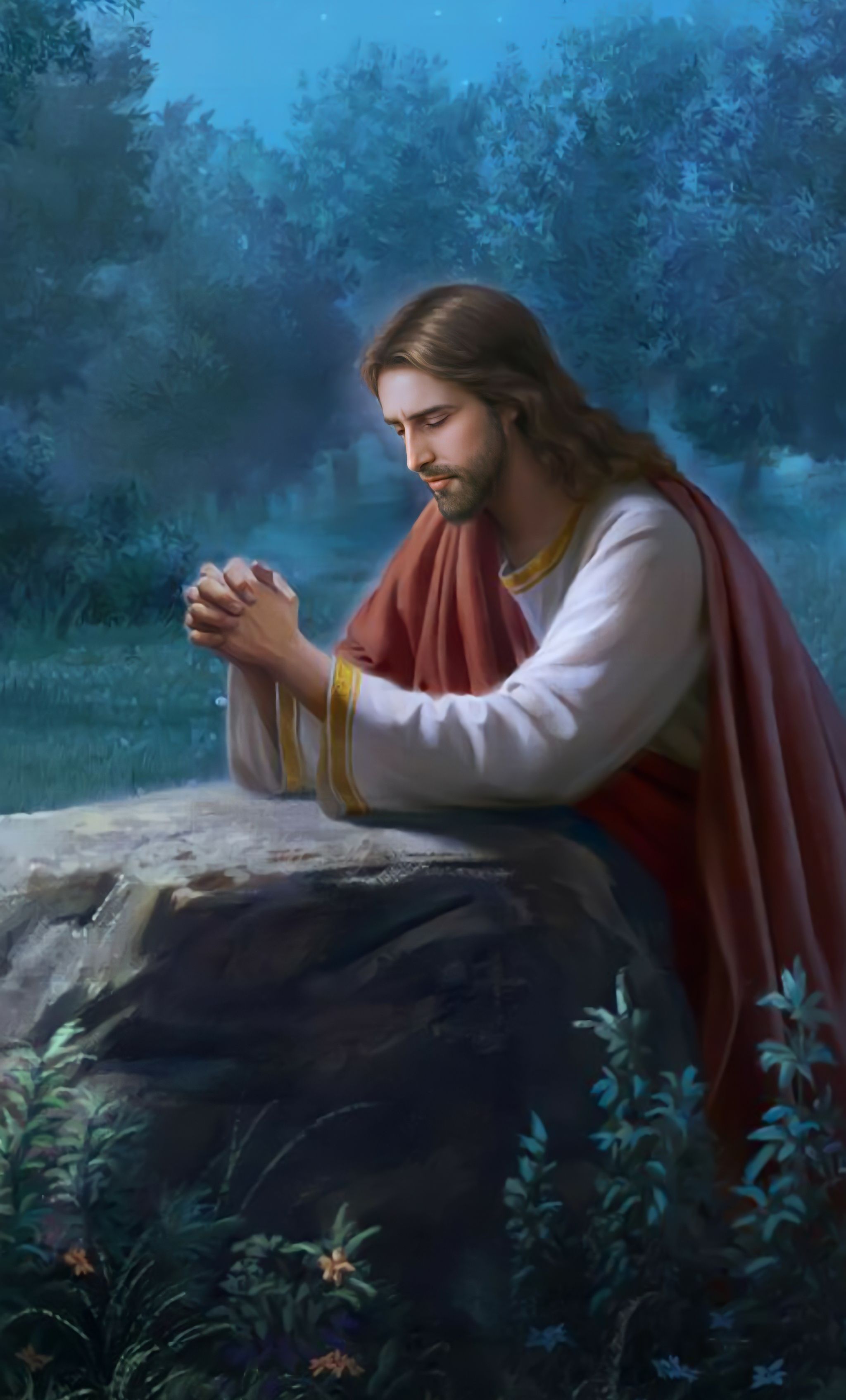 2048x3389 Jesus Praying in the Garden of Gethsemane, HD Wallpaper