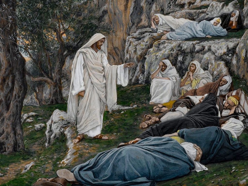 1024x768 FreeBibleimage - Jesus In Gethsemane - Jesus Prays In The Garden Of Gethsemane (Matthew 26:36 Mark 14:32 Luke 22:39 John 18:1 12)