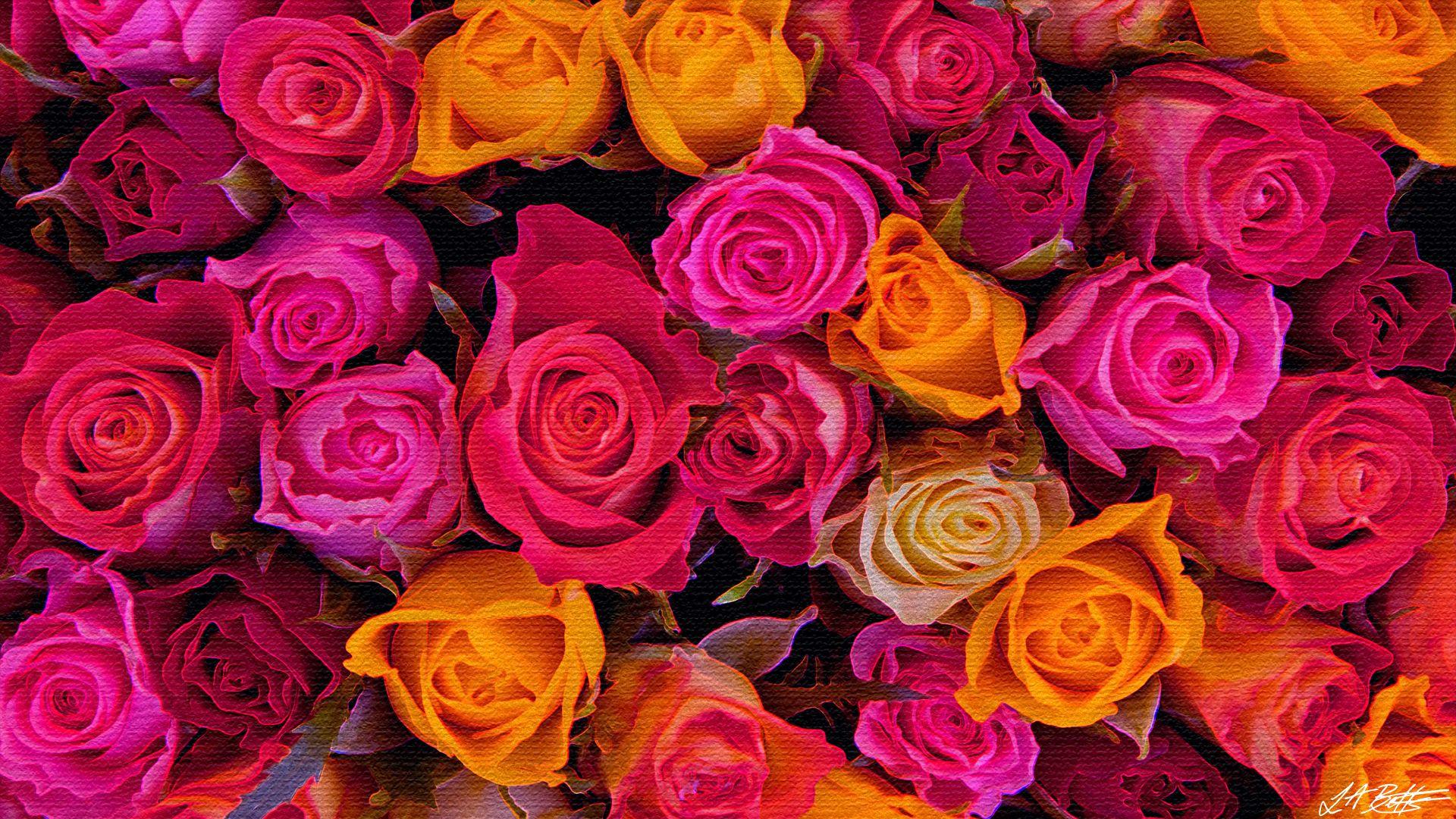 1920x1080 1920×1080 Widescreen “Roses” Wallpaper by L A Betts. Leone