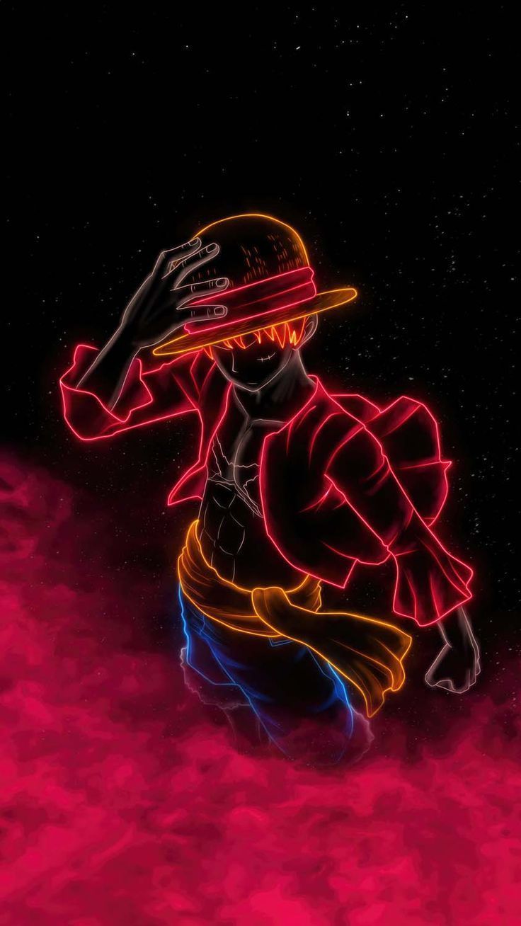 736x1308 One Piece Monkey d luffy Neon iPhone Wallpaper 4K